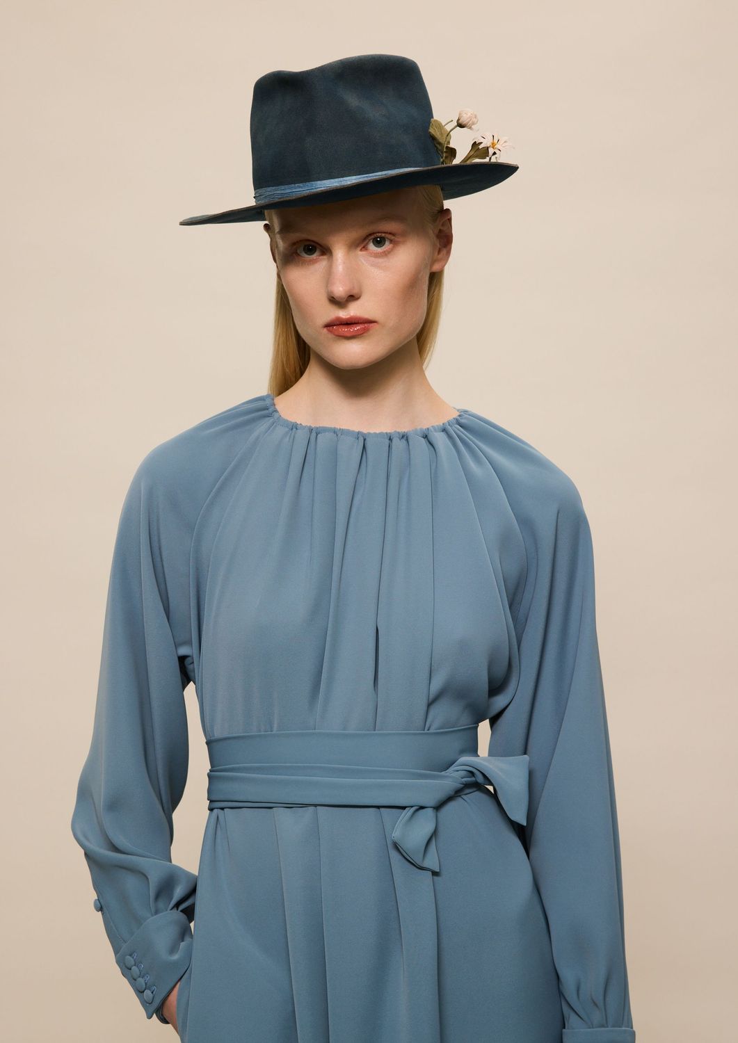 BLUE MIDI DRESS