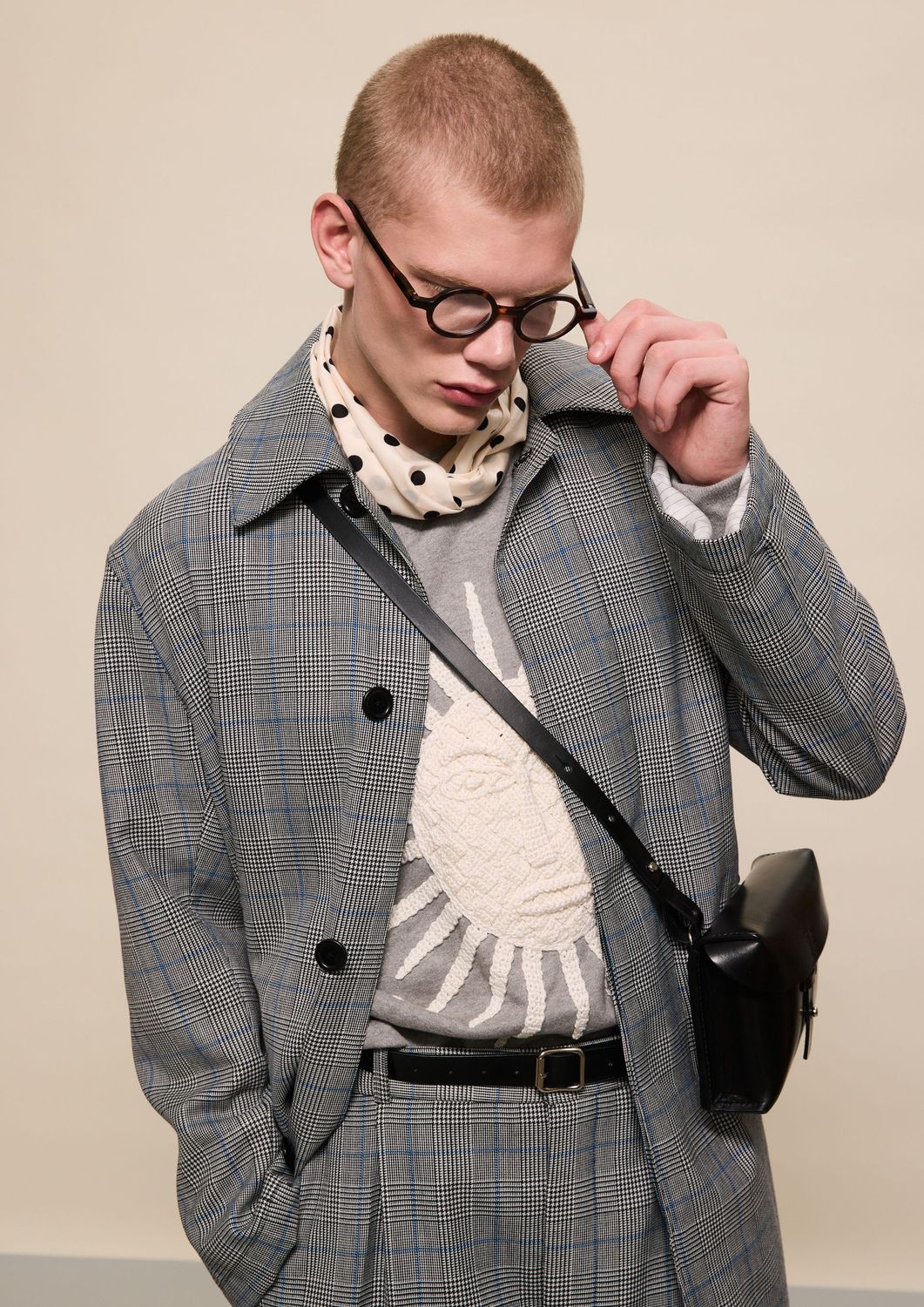 GREY CHECK COAT