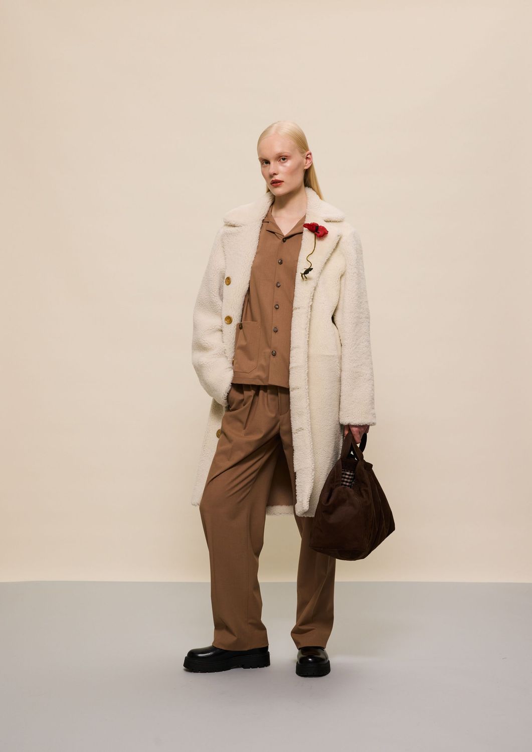 CREAM TEXTURED COAT