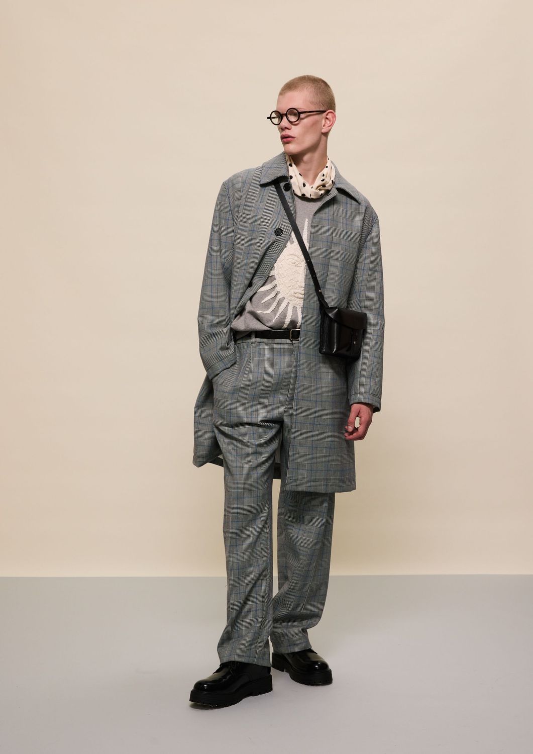 GREY CHECK TROUSERS