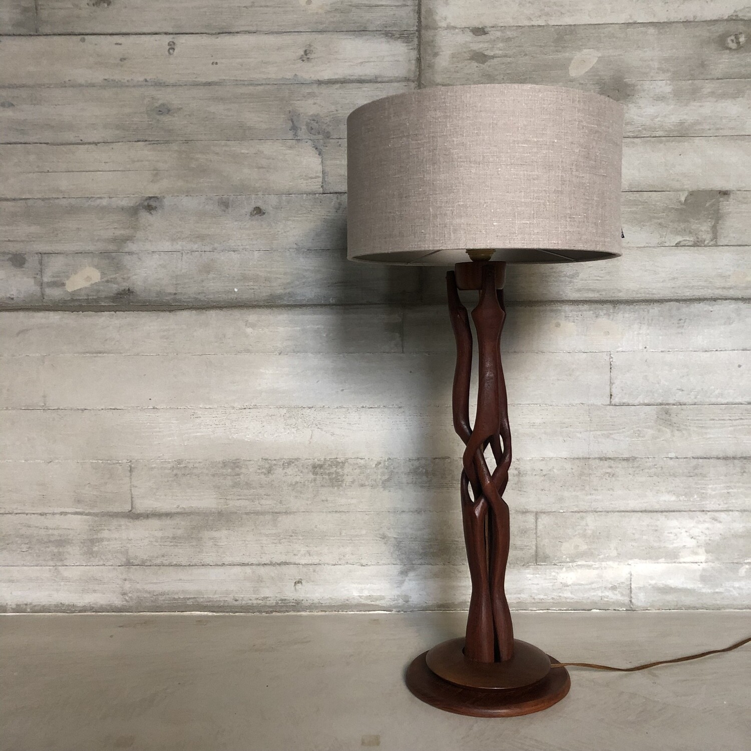 Danish organic teak table lamp 1960s