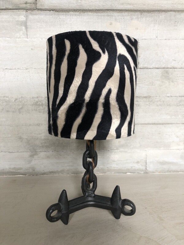 Brutalist table lamp with new shade