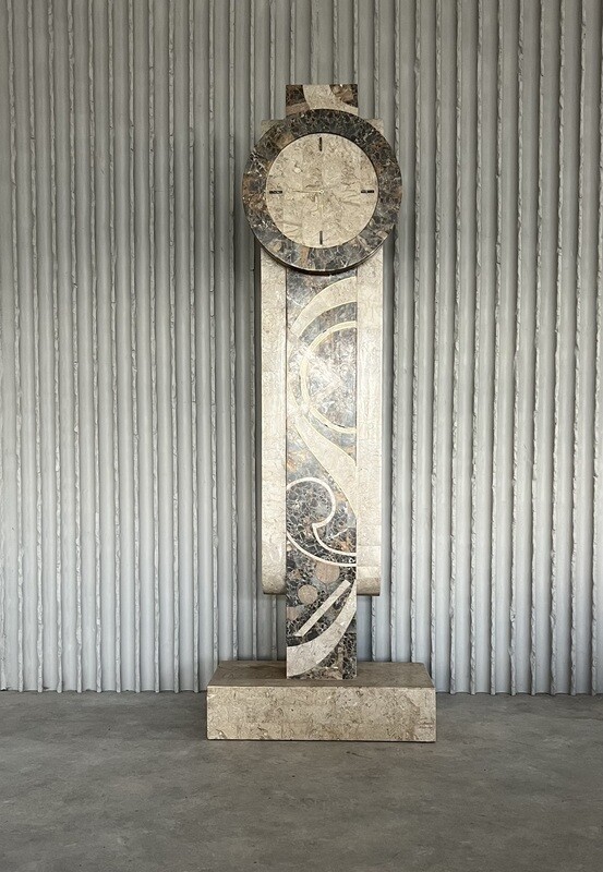 Big Maitland Smith tessellated marble clock