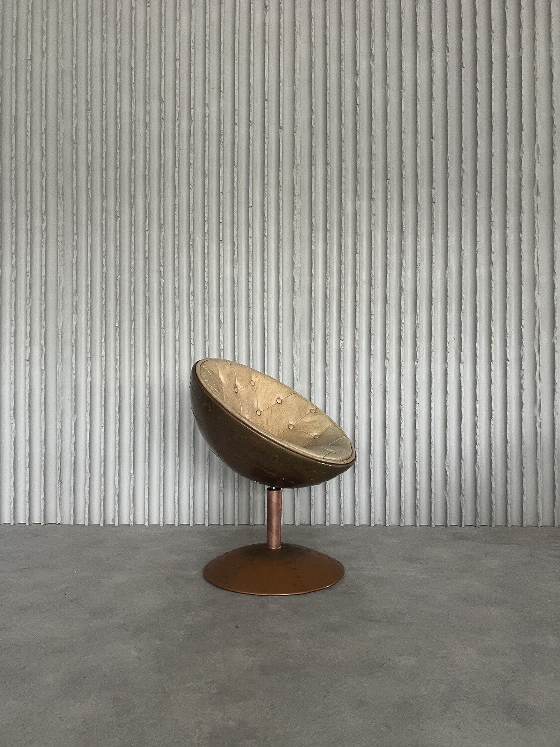 Occasional copper & leather chair