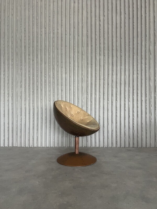 Occasional copper & leather chair