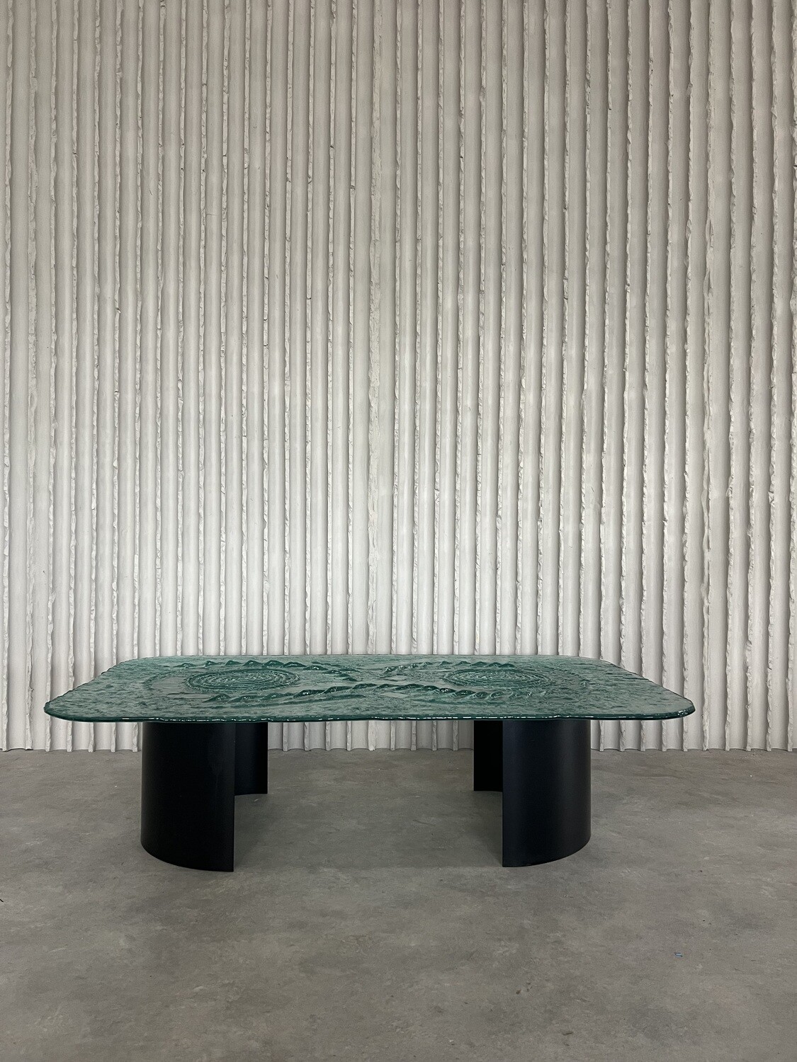 Glass & steel coffee table by Heinz Lilienthal
