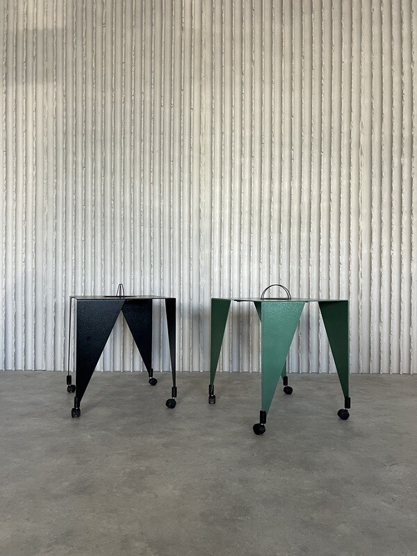 Set of 2 Harlequin side tables by Errebi, Italy 1980s