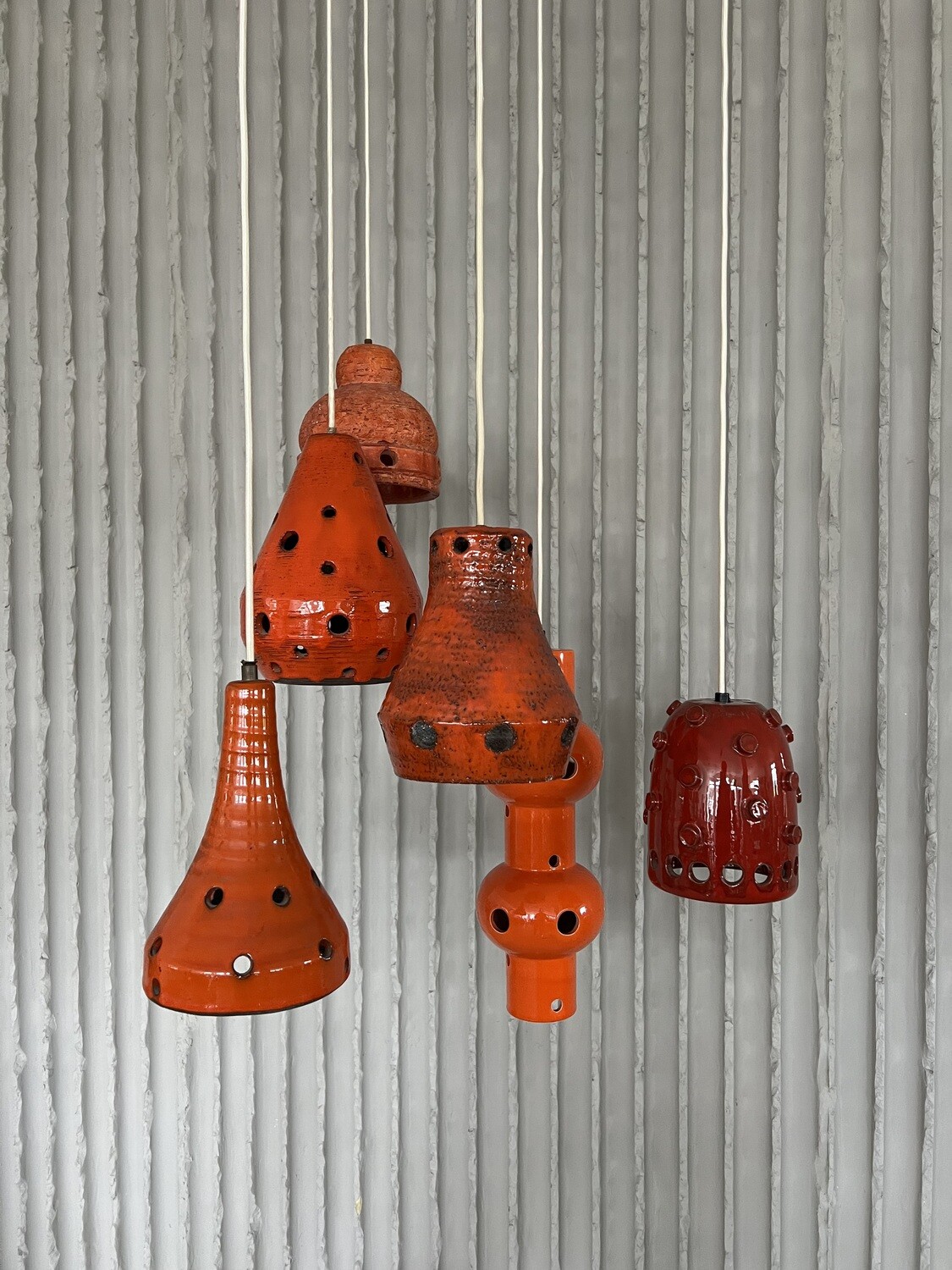 Set of 6 ceramic pendants
