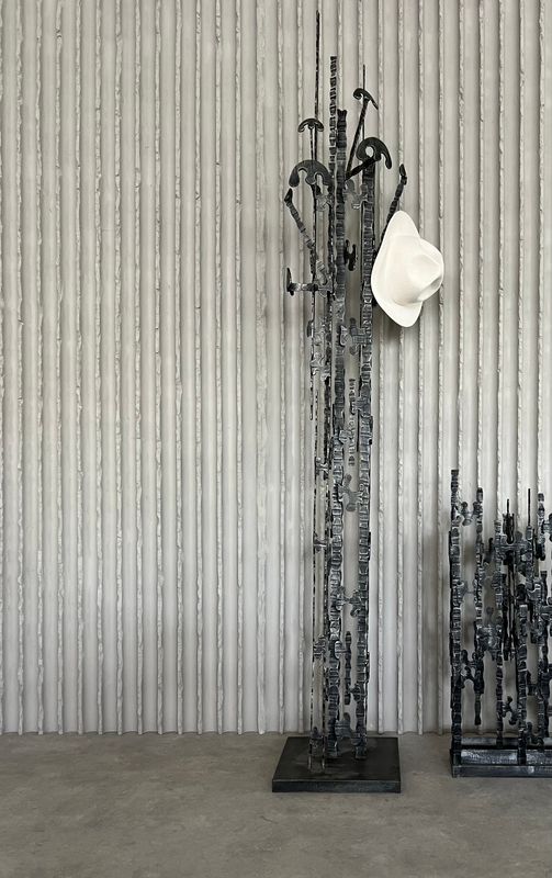 Brutalist coatrack and umbrella stand