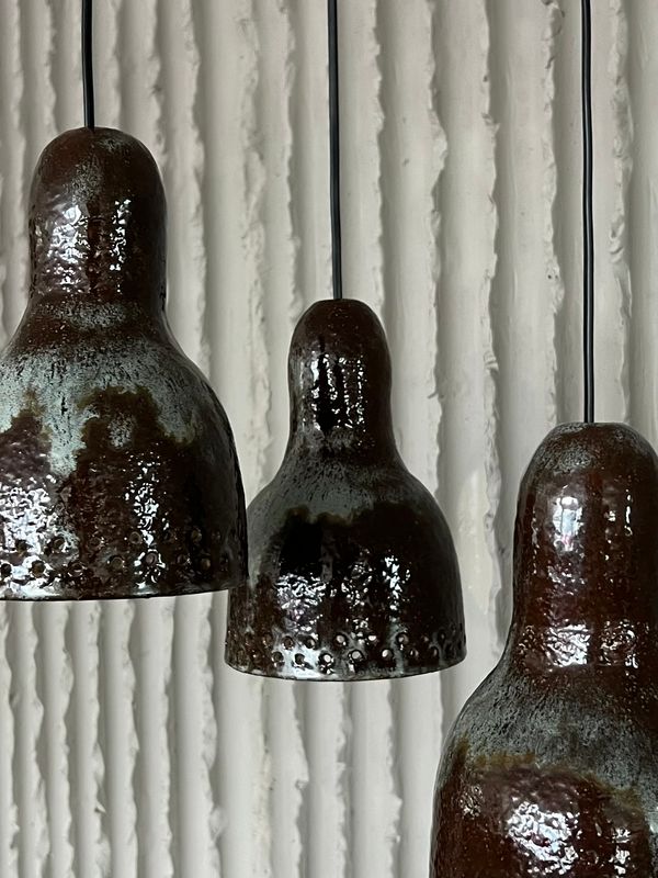 Set of 3 handmade ceramic pendants