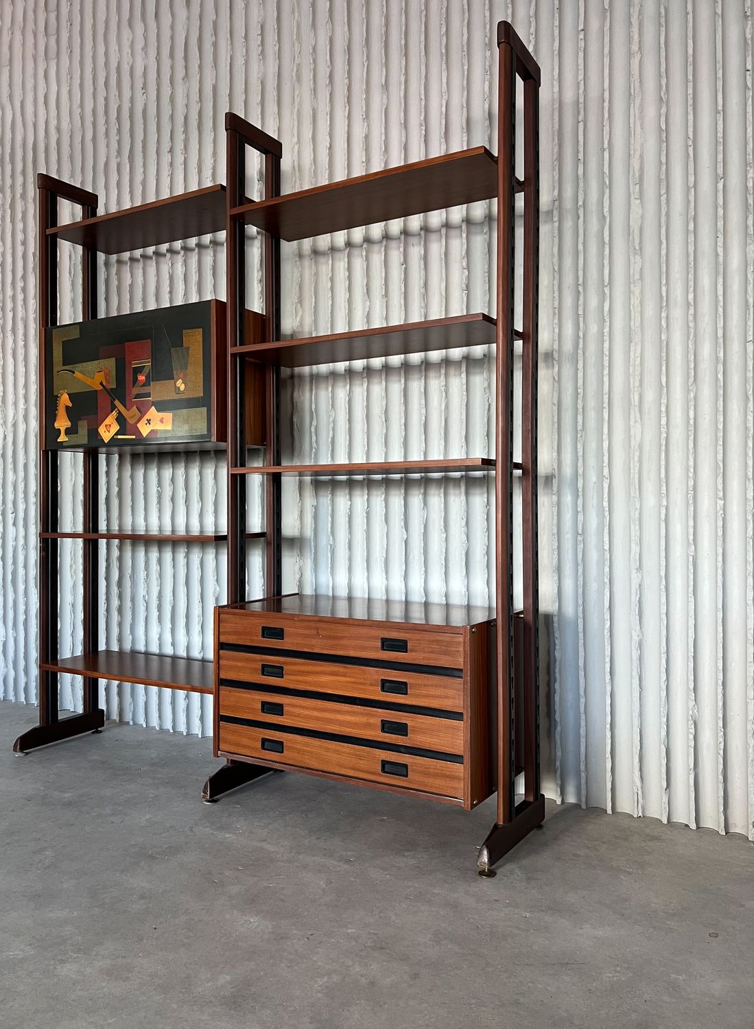 Italian teak wall unit 1960s