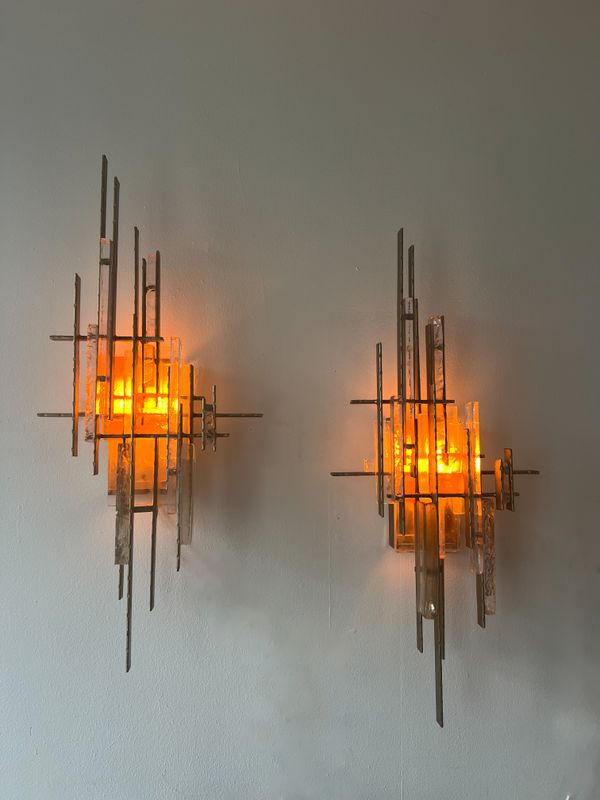 Set of large sconces by Albano Poli for Poliarte