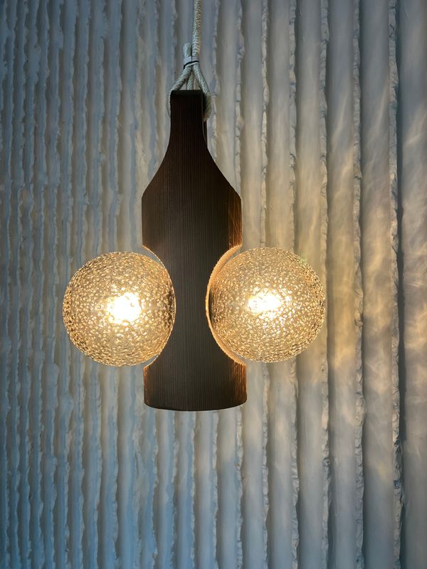 Wooden pendant by Temde Leuchten