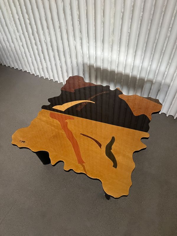 Carlo Malnati Signed Coffee Table – Sculptural Masterpiece in Wood Inlay