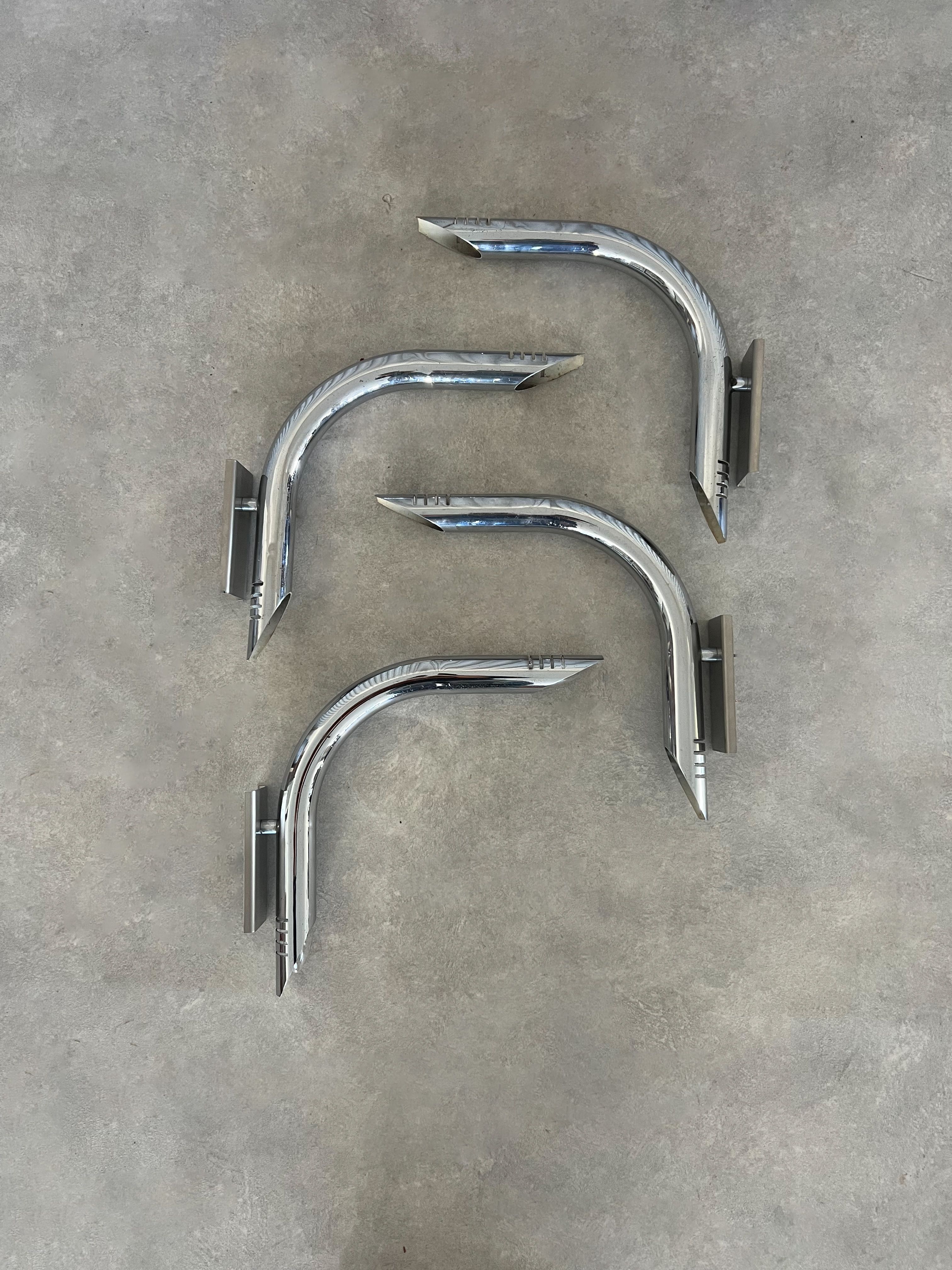 Vintage Chrome Wall Lights – 4 available