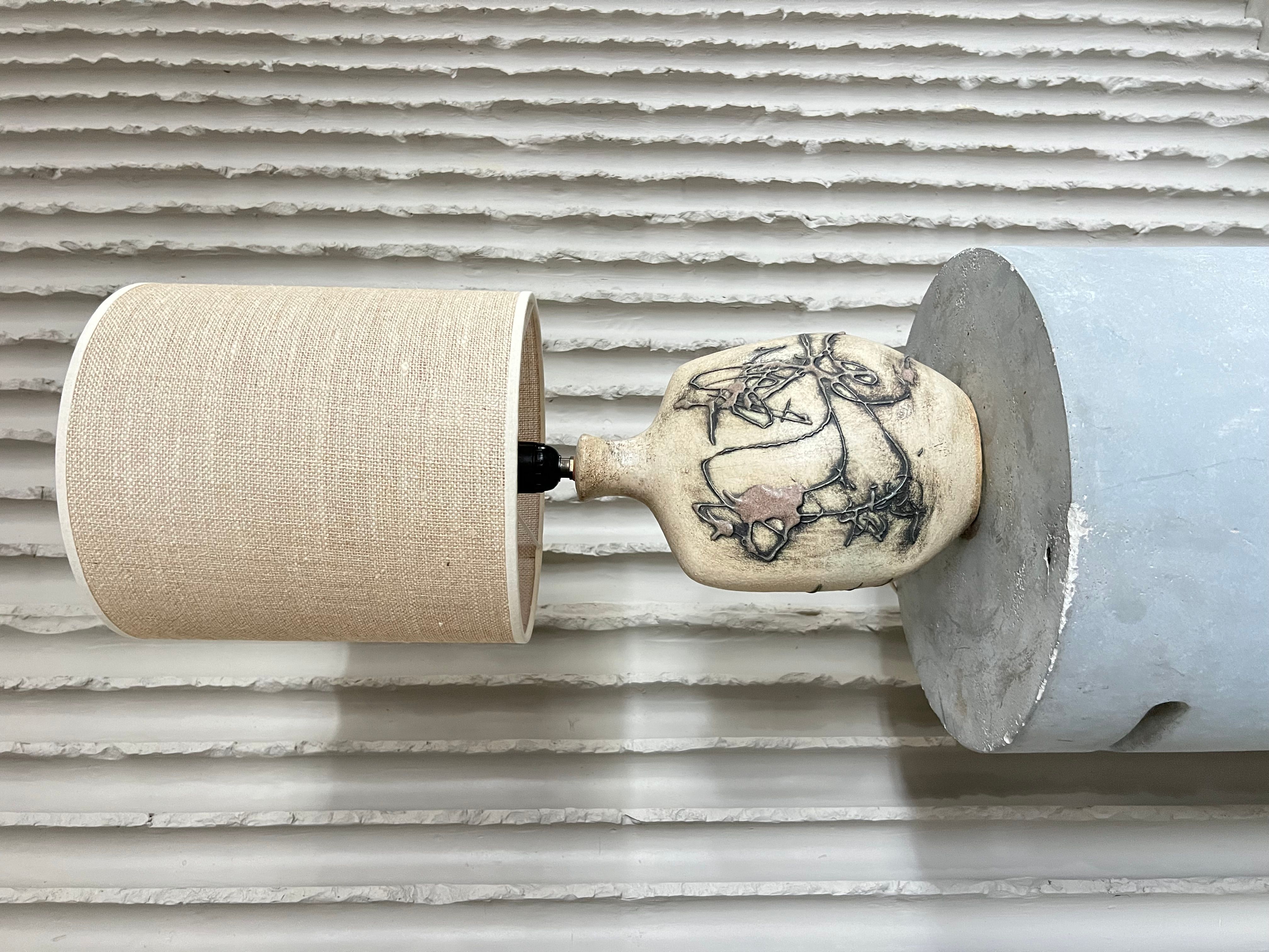 French Ceramic Table Lamp, 1970s