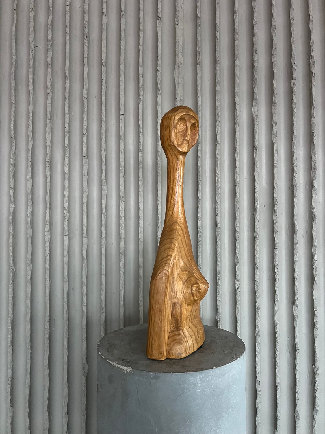 Brutalist abstract sculpture of a woman