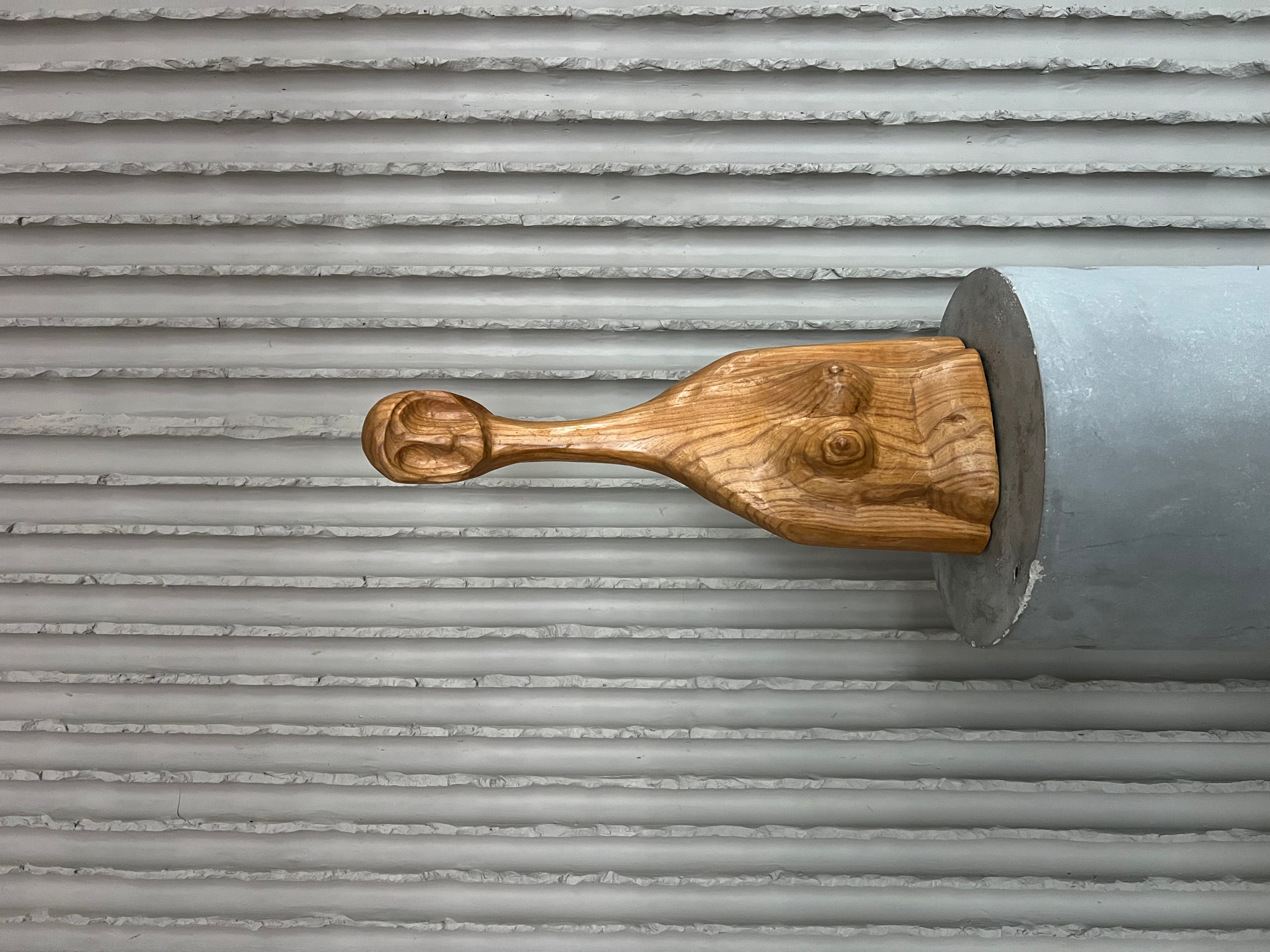 Brutalist abstract sculpture of a woman