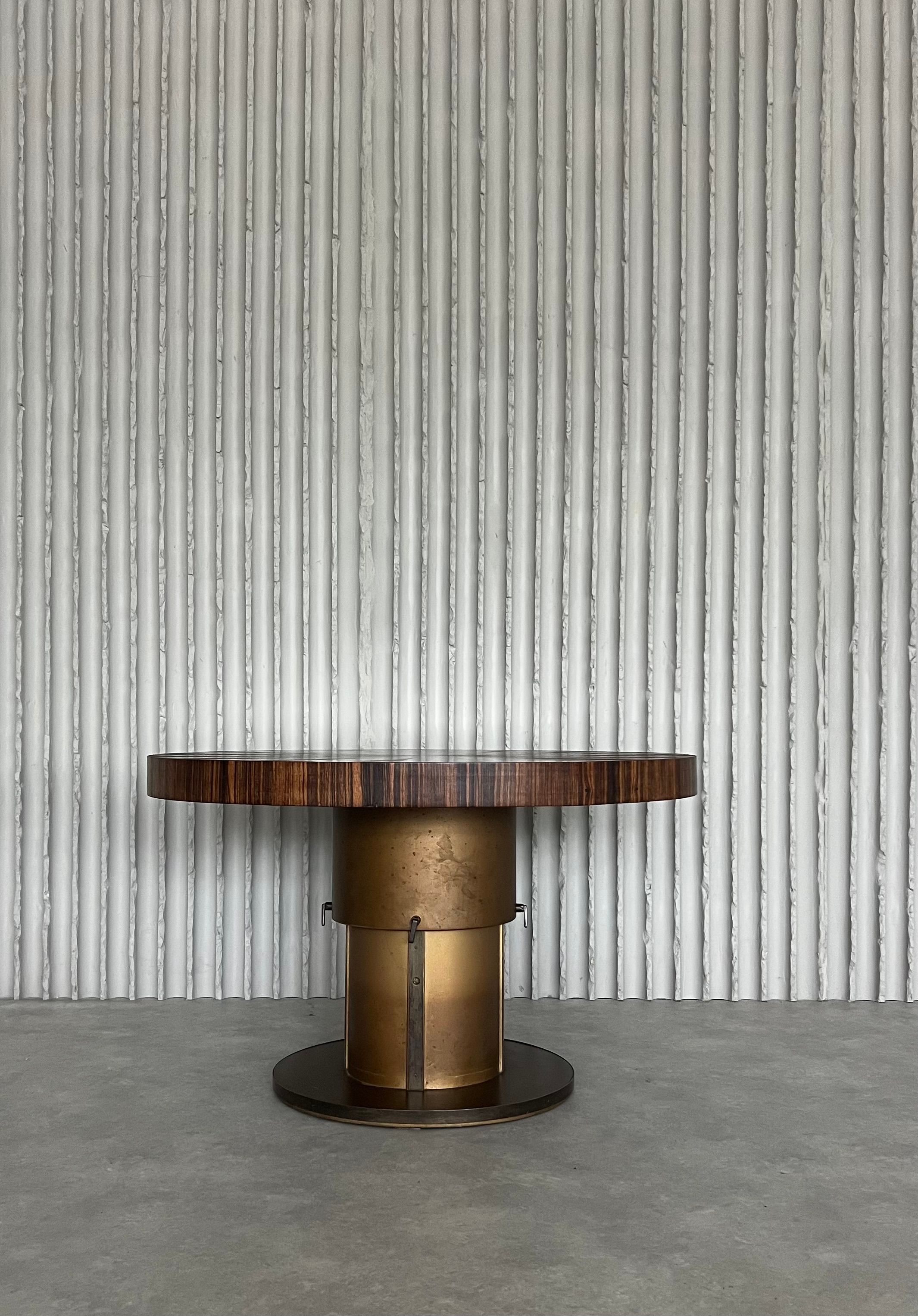 Zebrano veneer adjustable  dining/coffee/side table