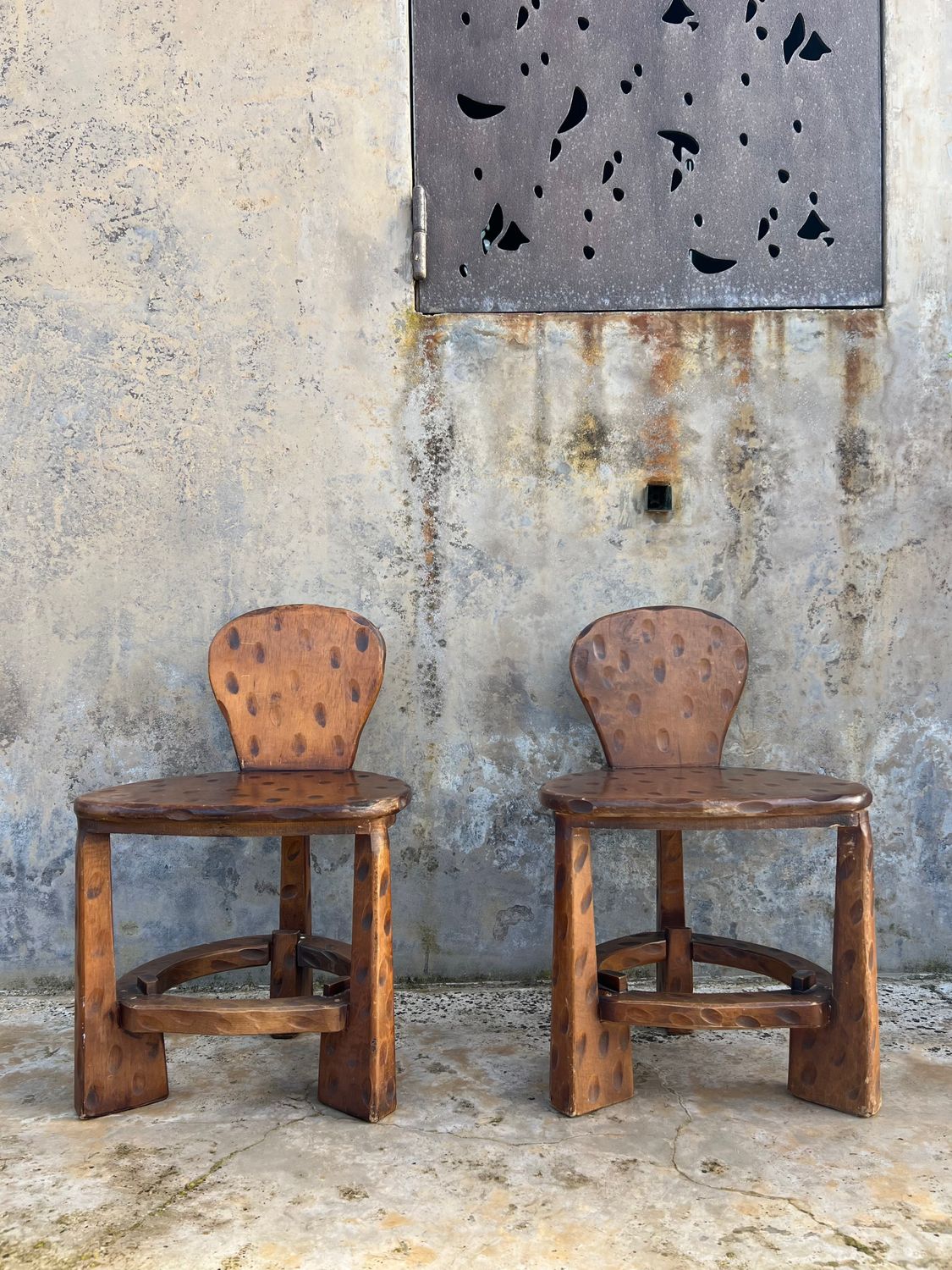 Set of handcrafted Italian chairs