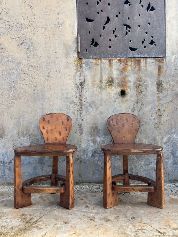 Set of handcrafted Italian chairs