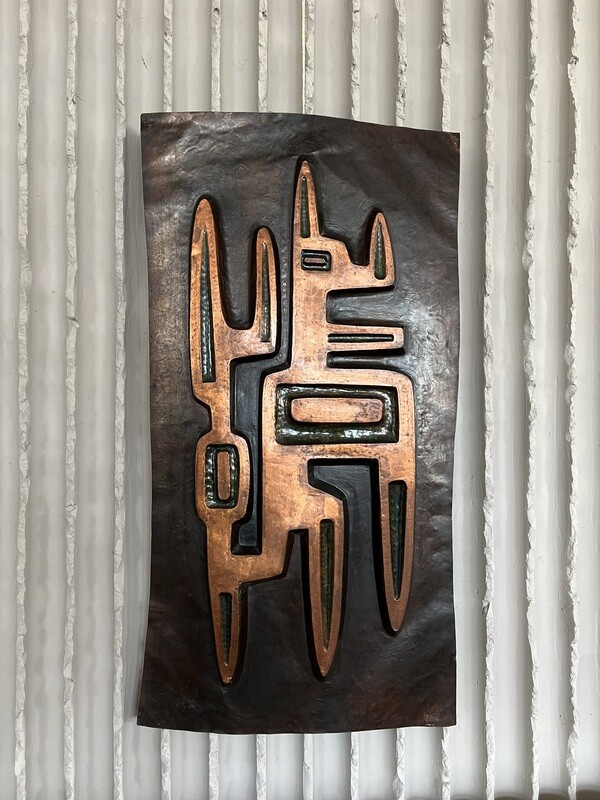 Vintage Enamel & Copper Decorative Wall Art