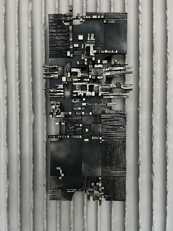 BRUTALIST STEEL WALL SCULPTURE
