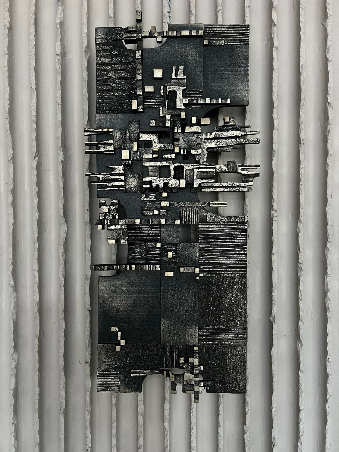 BRUTALIST STEEL WALL SCULPTURE