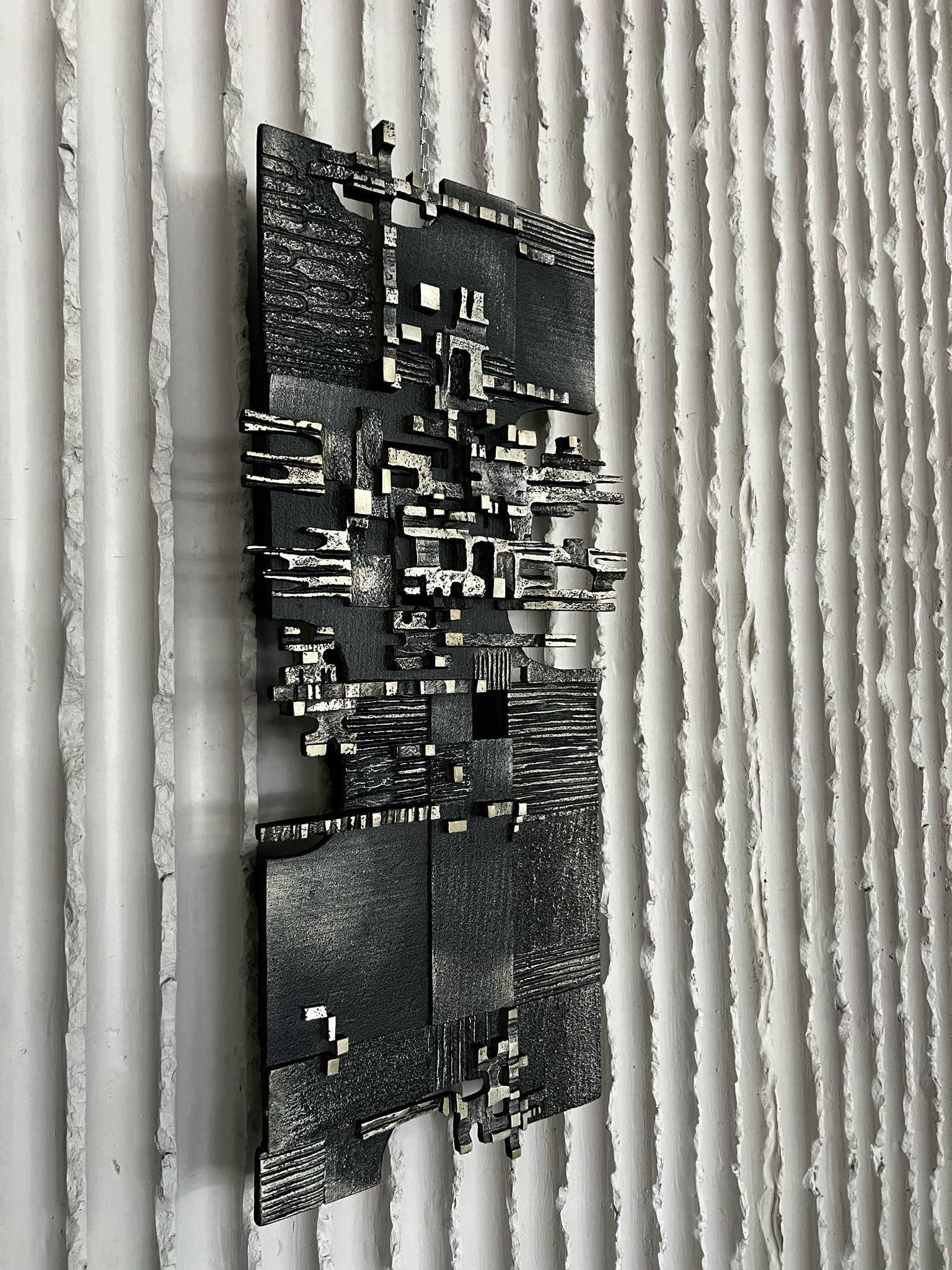 BRUTALIST STEEL WALL SCULPTURE