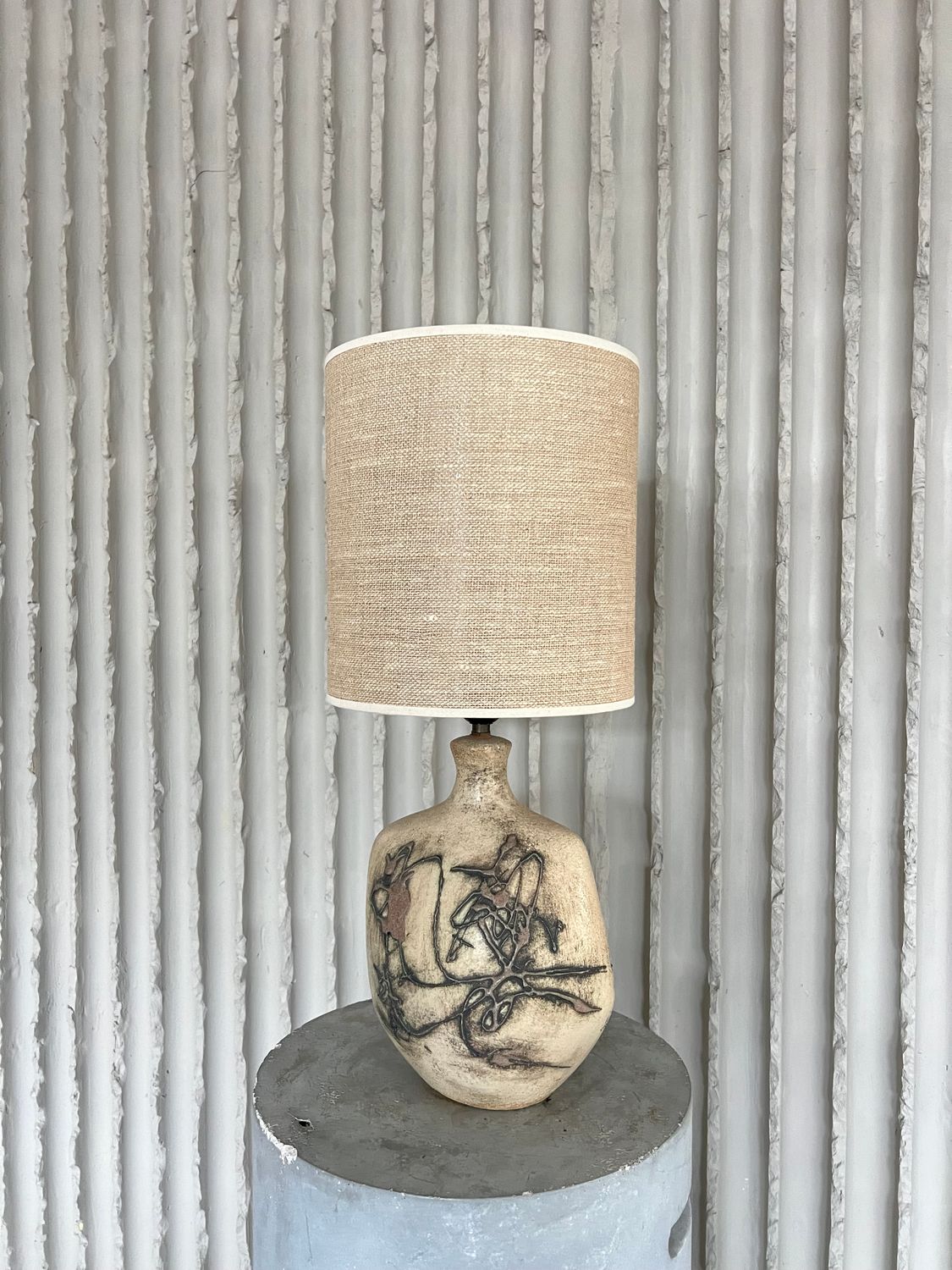 French Ceramic Table Lamp, 1970s