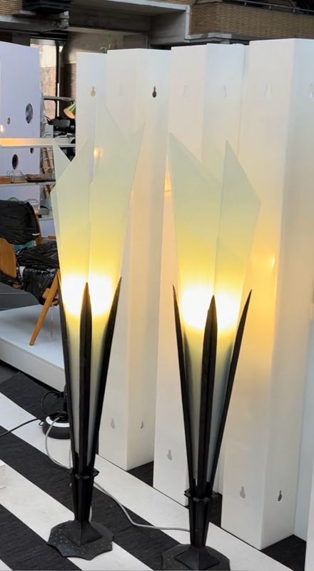 Set of 2 art deco floor lamps