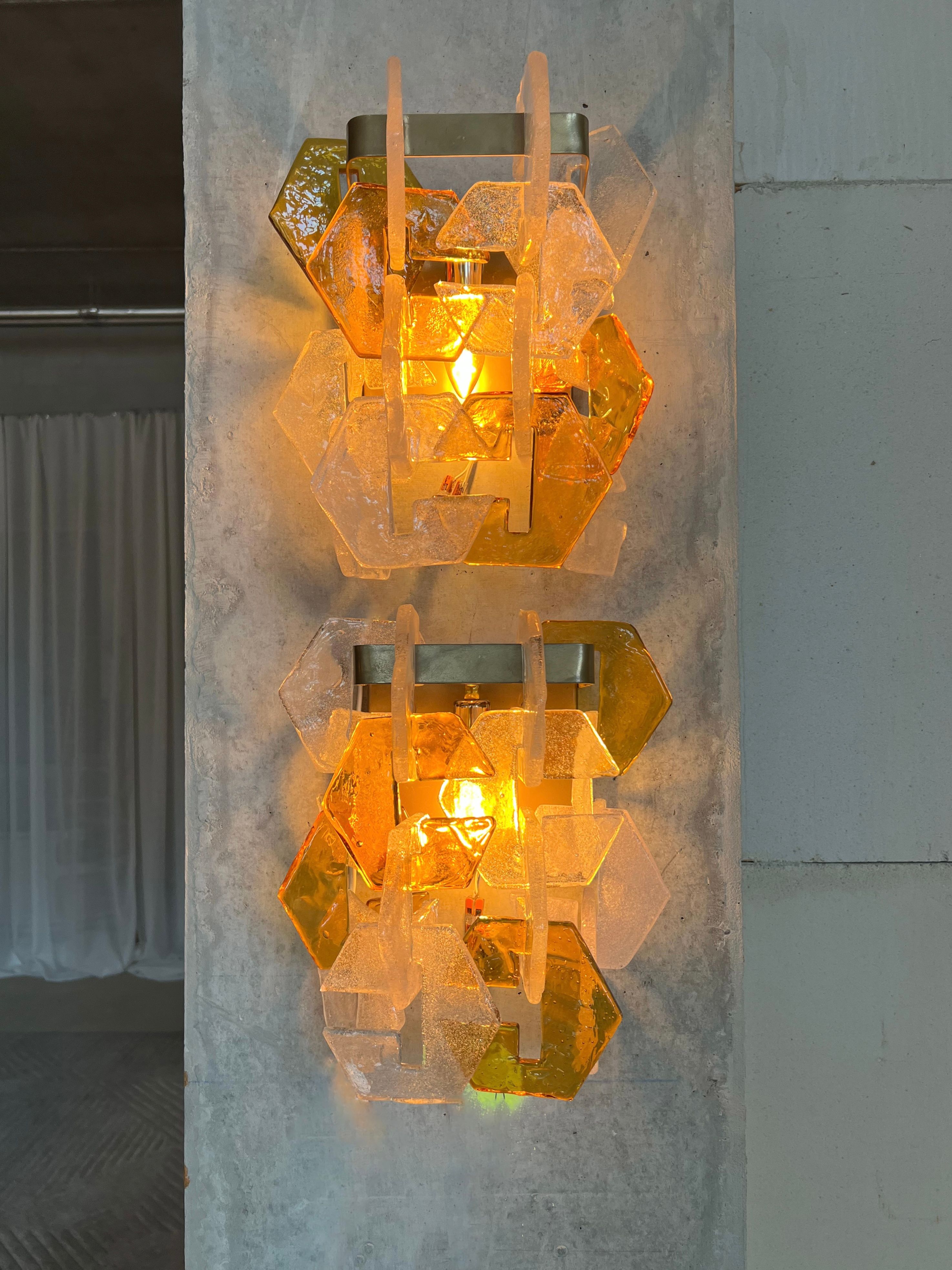 Set of Murano glass wall sconces by Carlo Nason