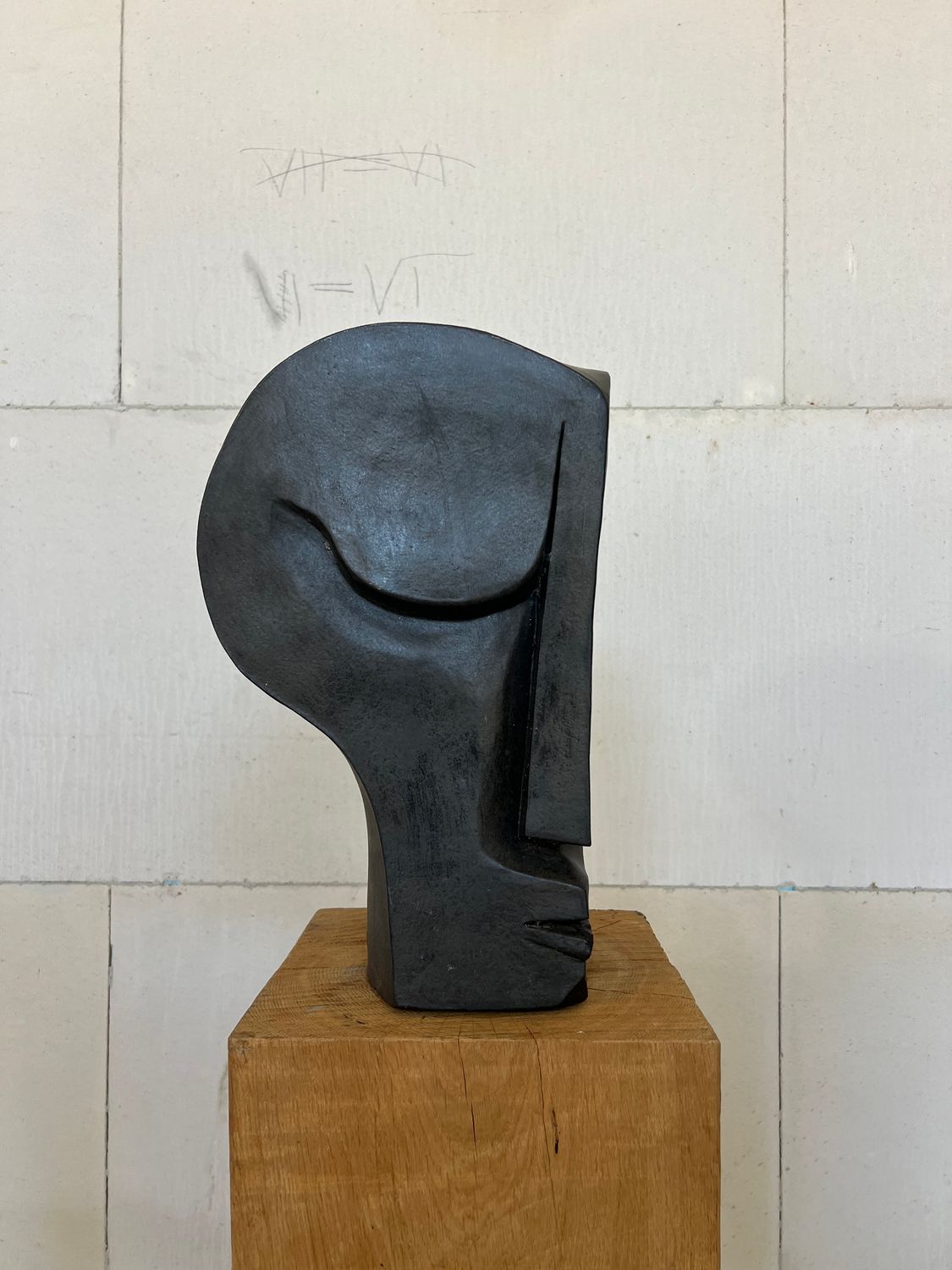 Large ceramic abstract sculpture, signed