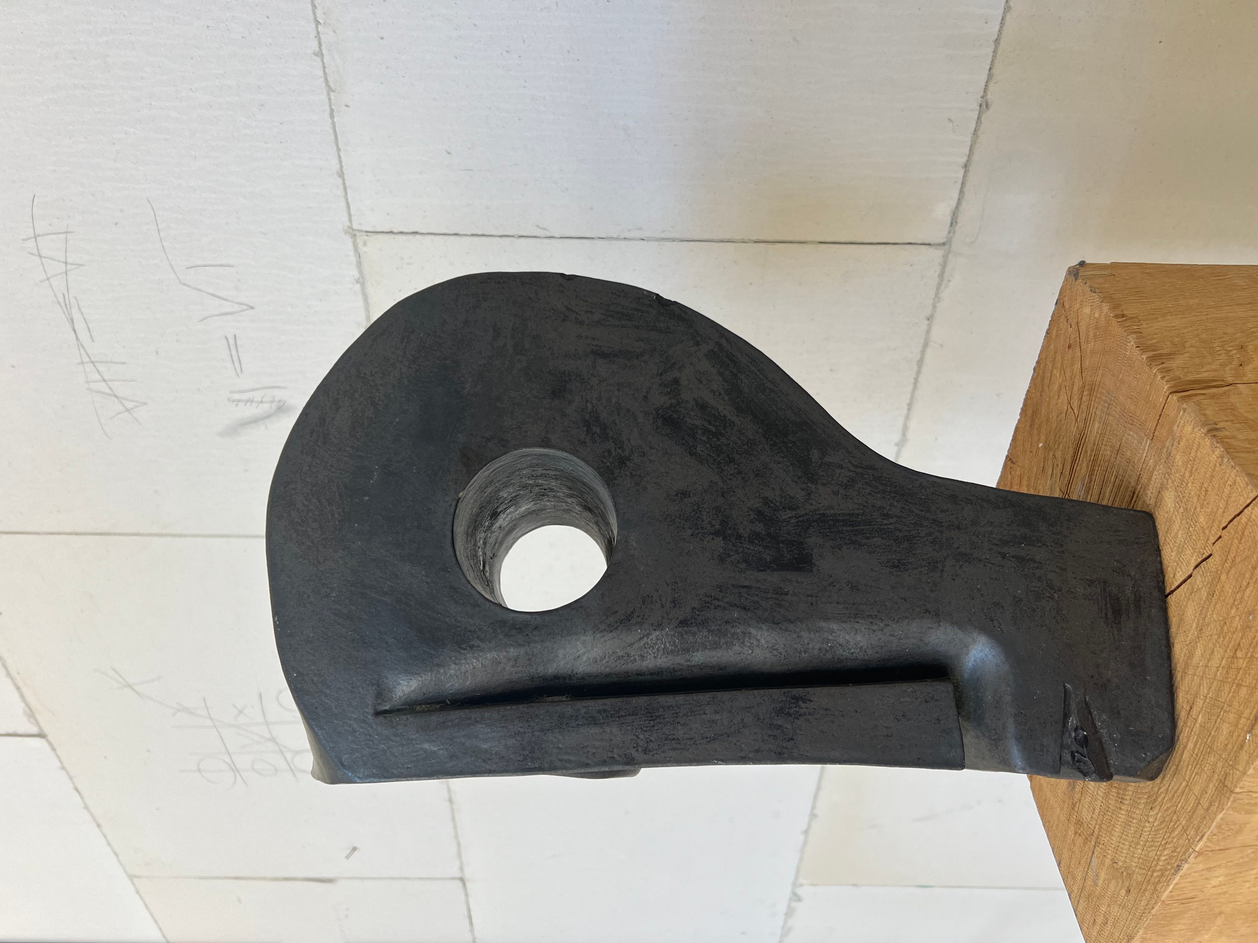 Large ceramic abstract sculpture, signed