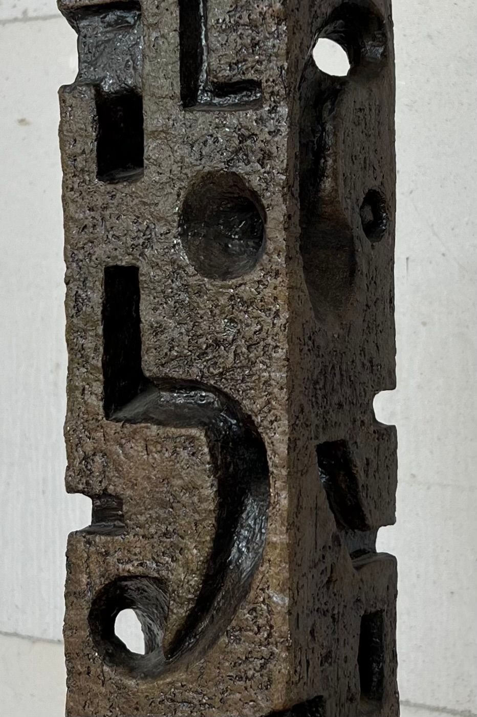 Large Brutalist Ceramic Sculpture – Abstract Totem Form, c. 1960s–70s