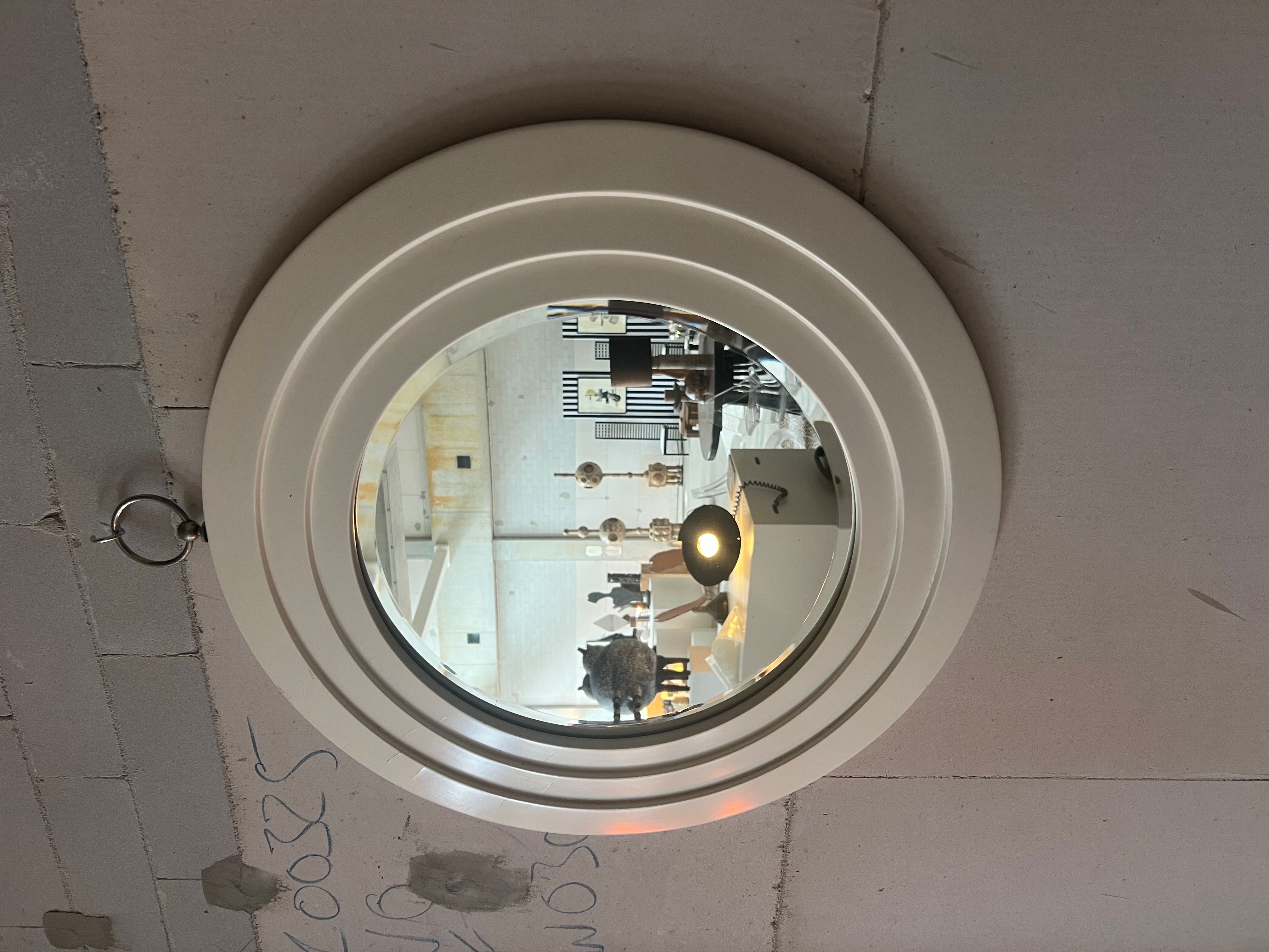 Italian Round Mirror – Sculptural Concentric Frame