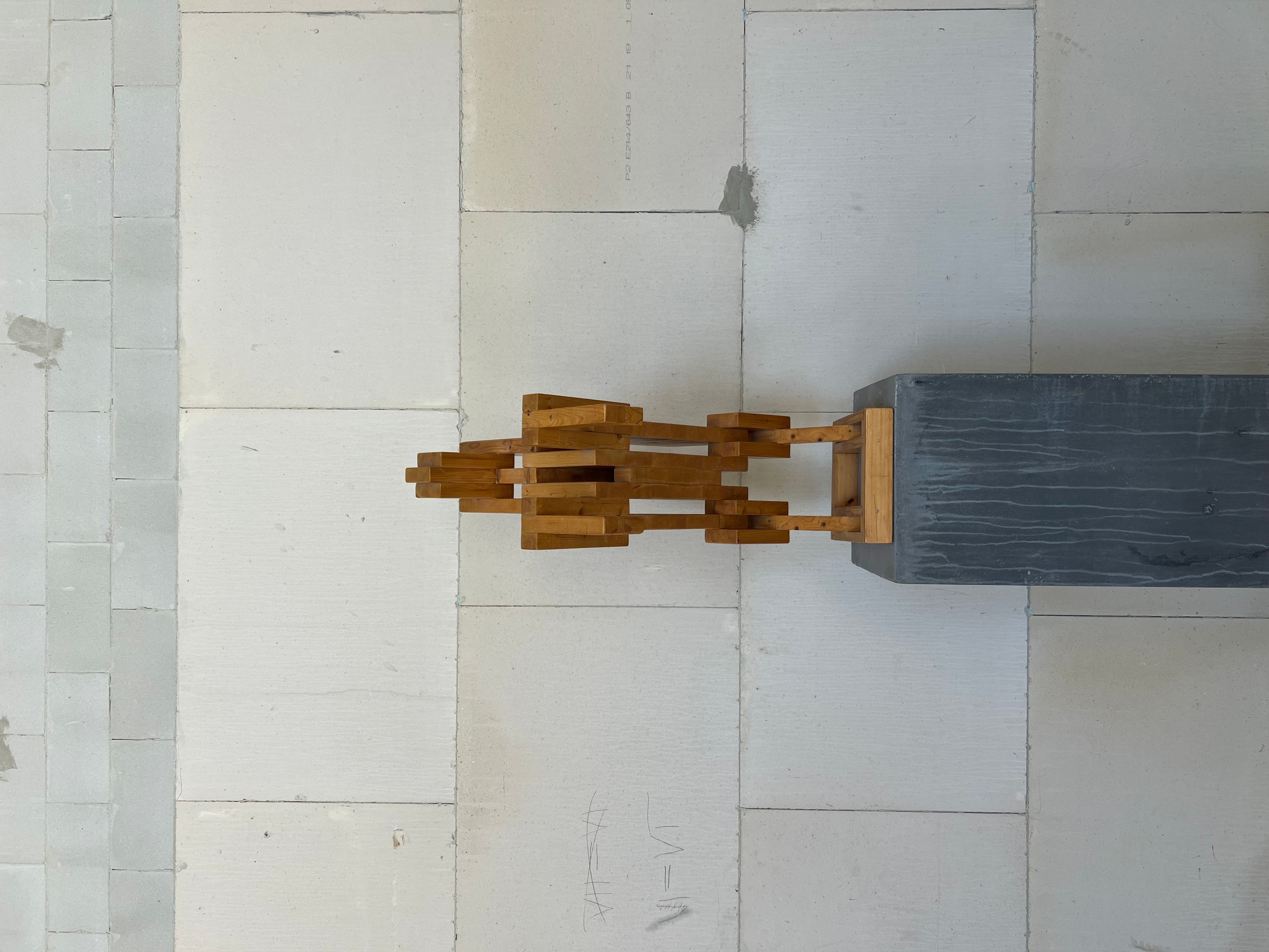 Geometric Wooden Animal Sculpture – Architectural Piece