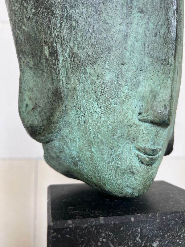 Monumental Bronze Head Sculpture - Filippa de Boer
