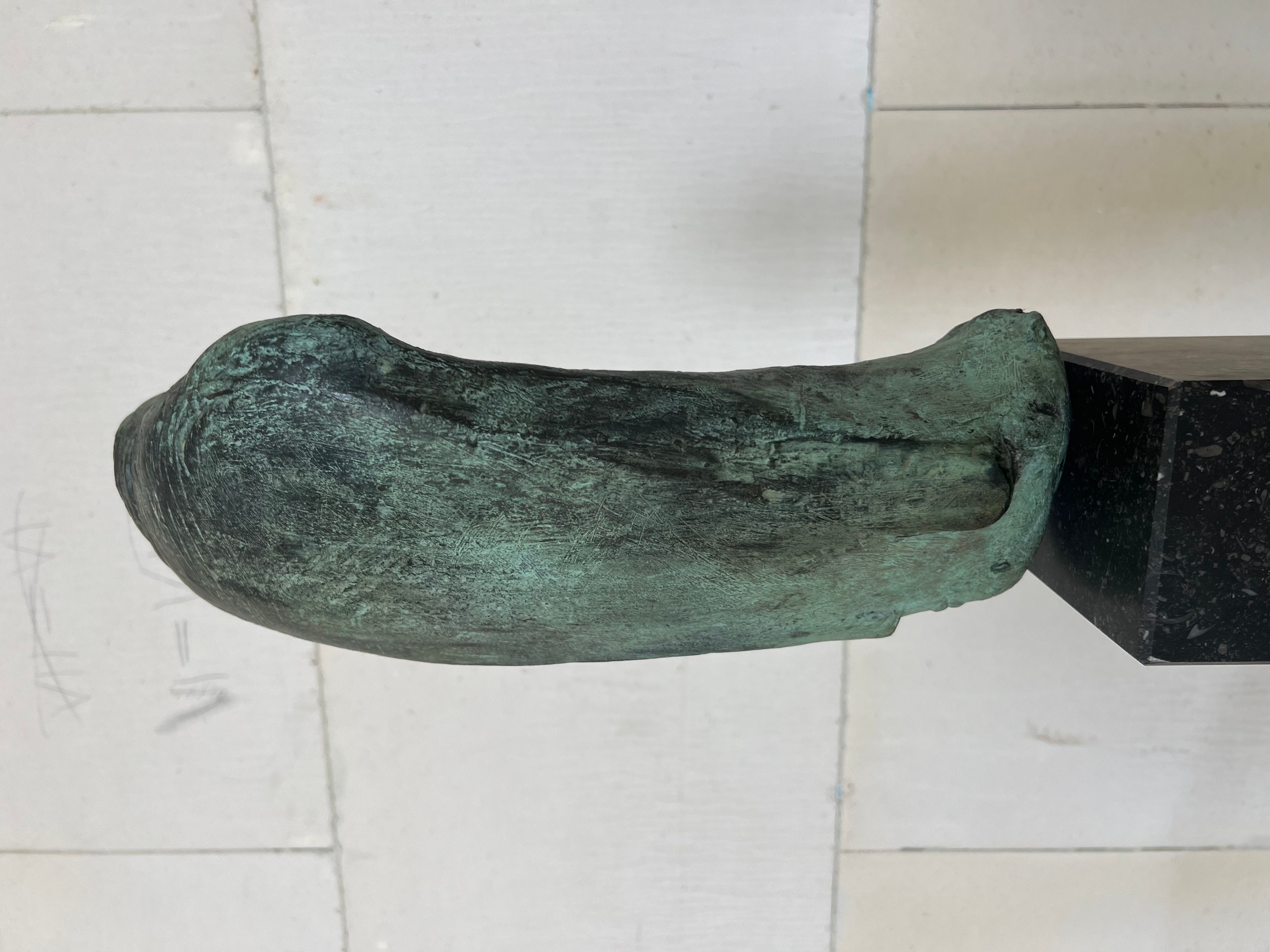 Monumental Bronze Head Sculpture - Filippa de Boer