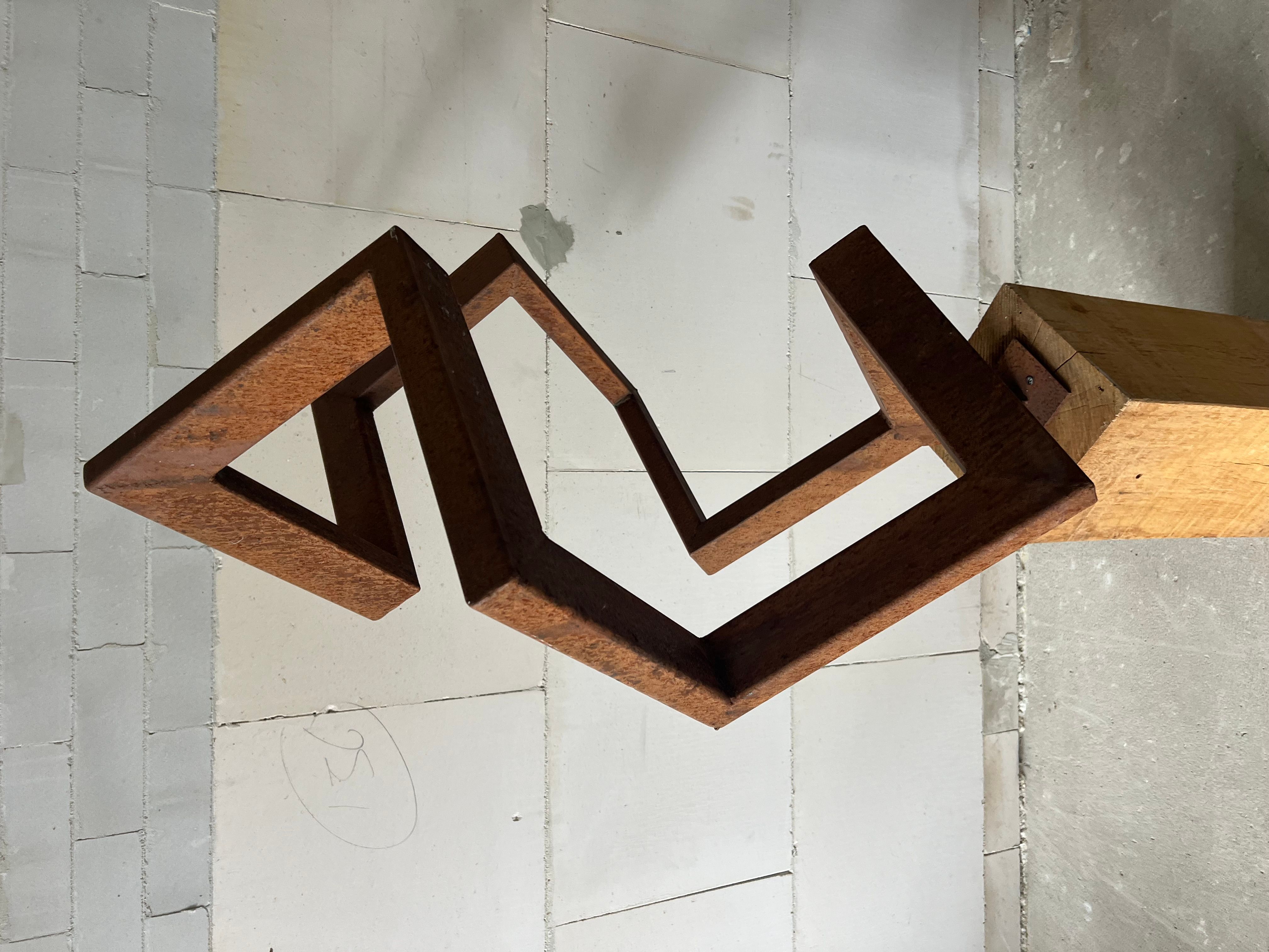 Sculpture “Balance”. a 1970s geometric abstraction in steel