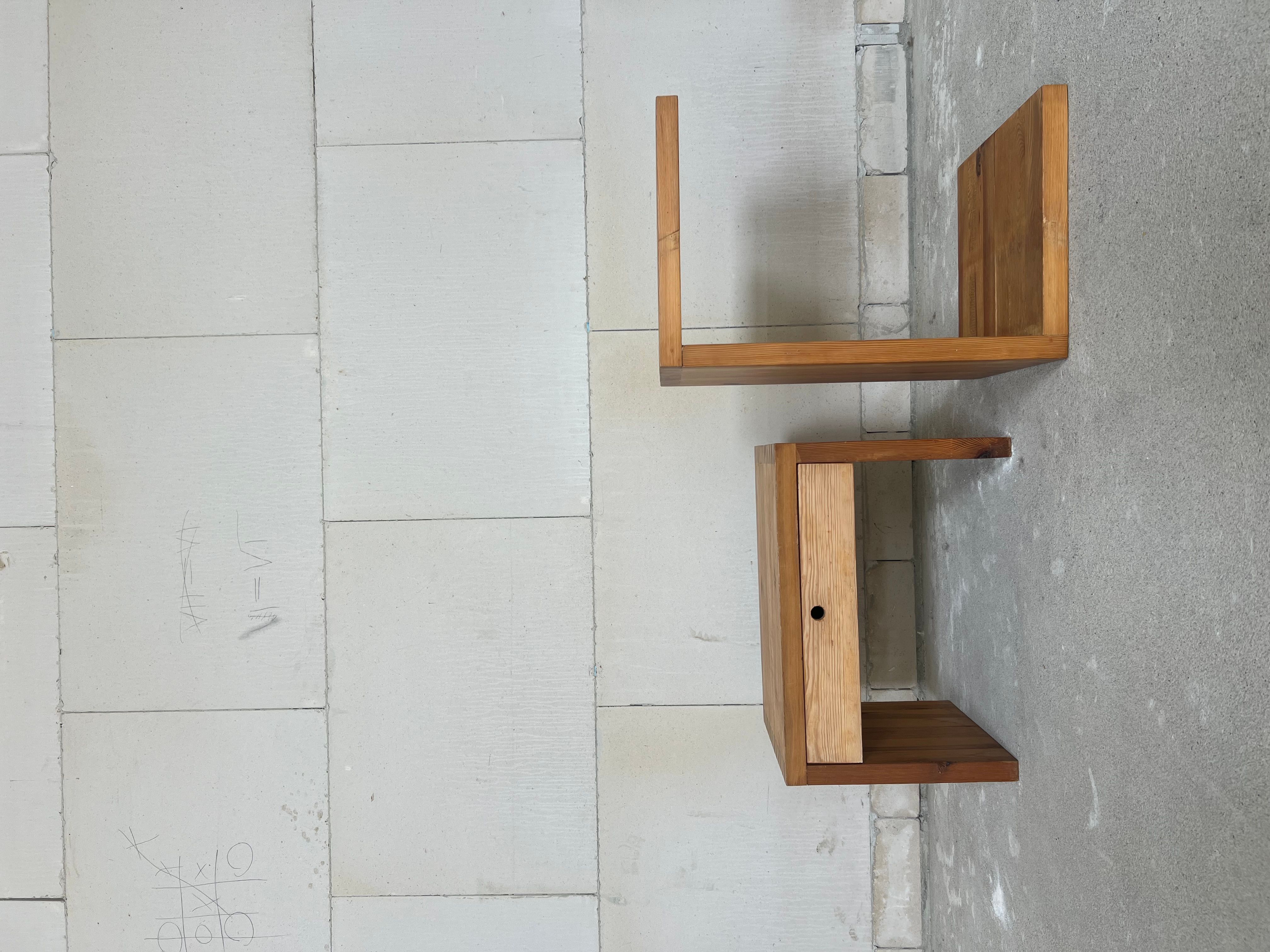Pair of Ate van Apeldoorn Pine Nightstands. Netherlands, 1970s  need some TLC