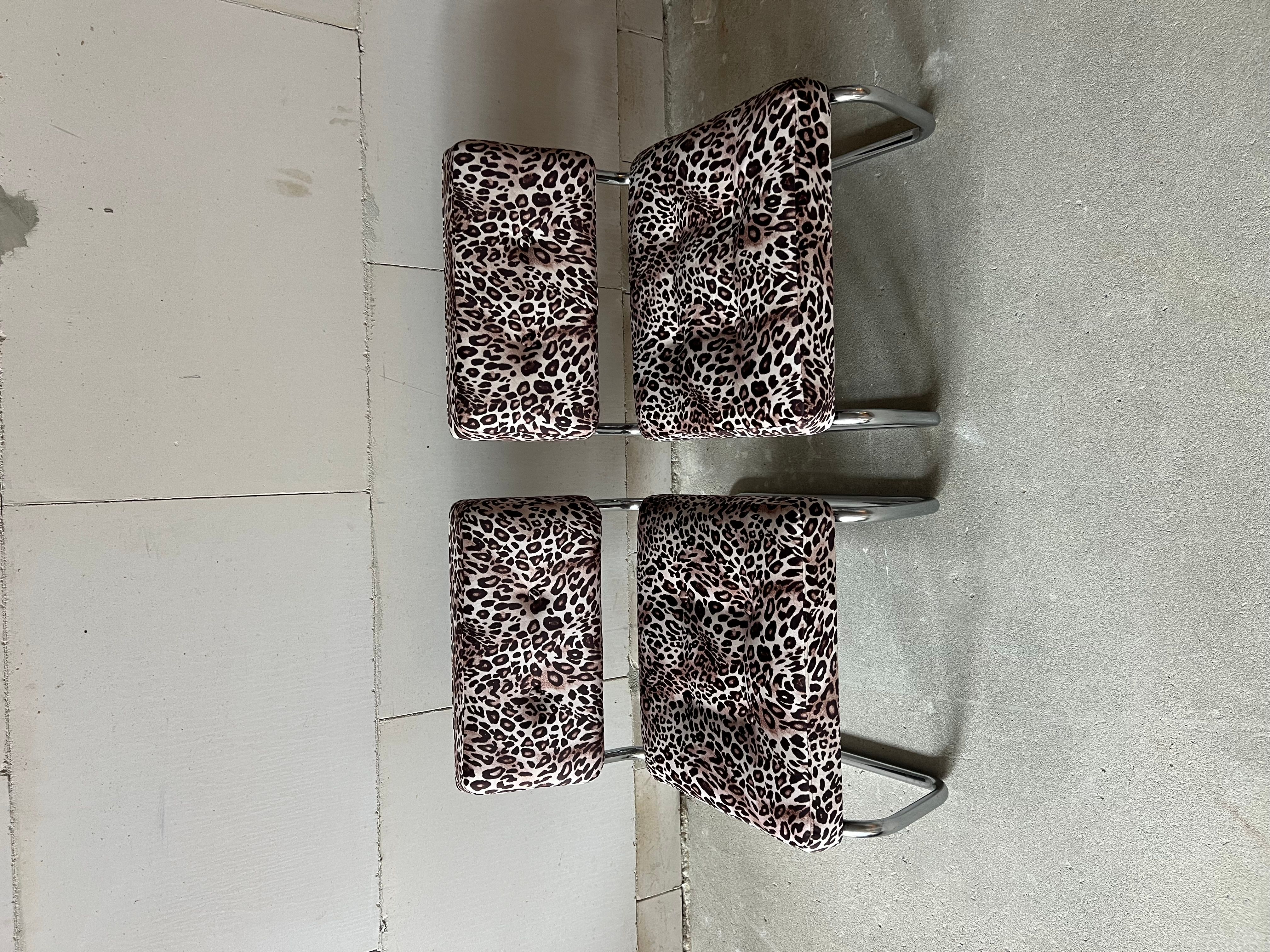 Pair of 1970s Chrome Cantilever Lounge Chairs | Newly Upholstered
