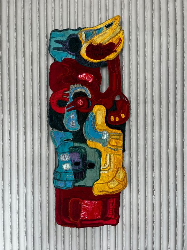 CobrA-Style Abstract Textile Wall Art — Unknown Artist