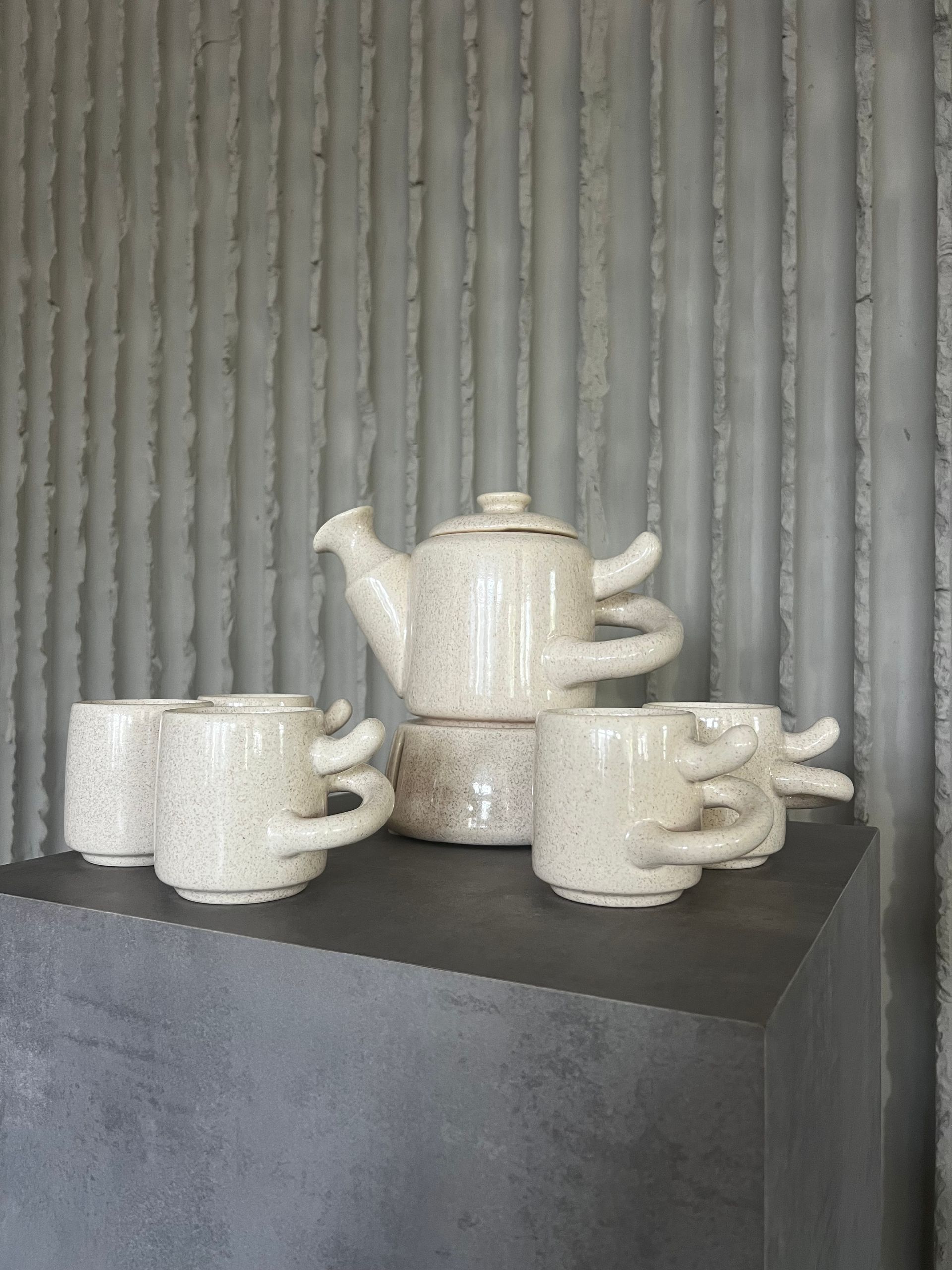 Ove Pollas Ceramic Tea Set — Pollas Design, Denmark, 1970s