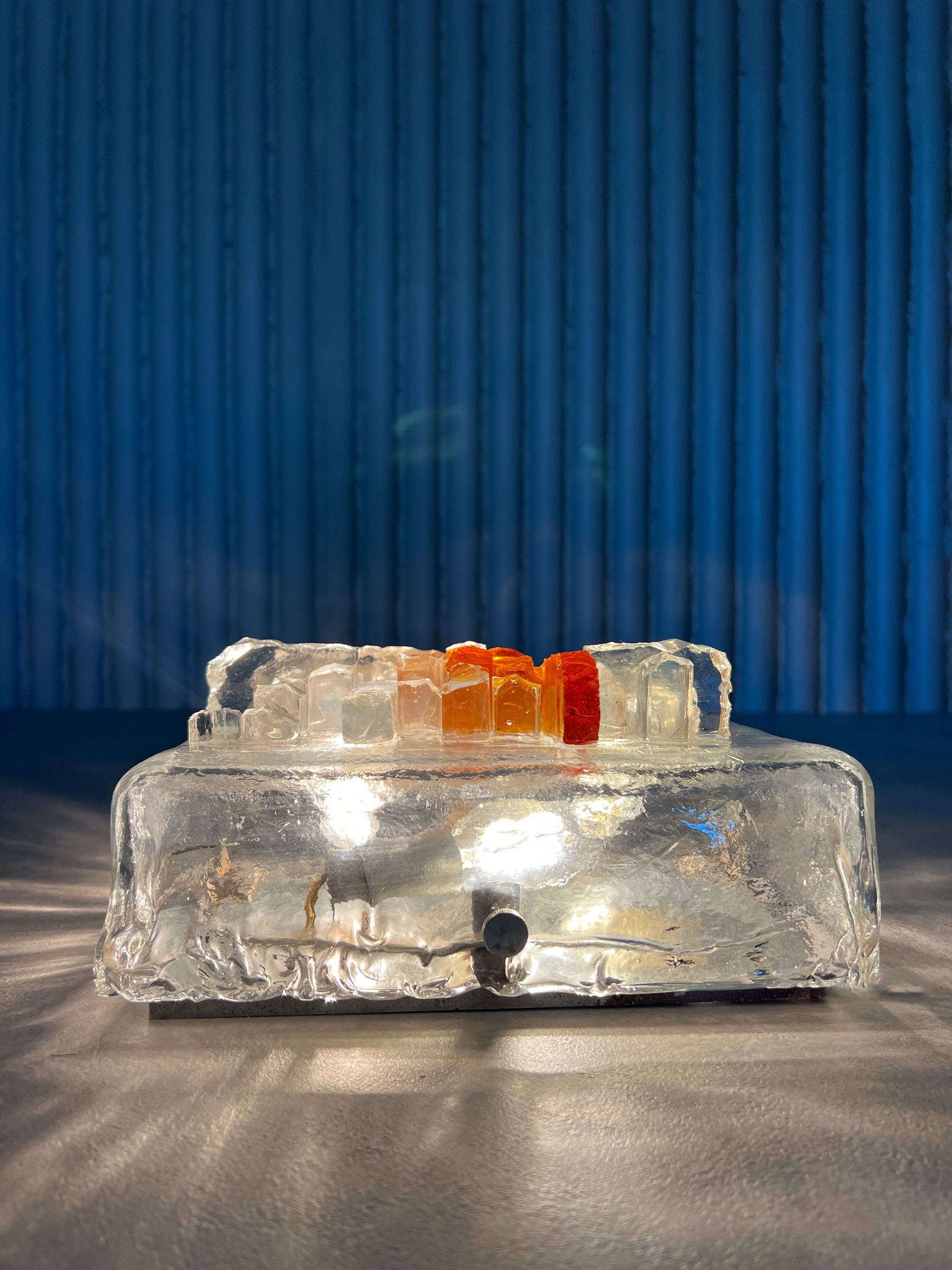 Vintage PoliArte Glass Wall / Ceiling Lamp — Italian Sculptural Lighting