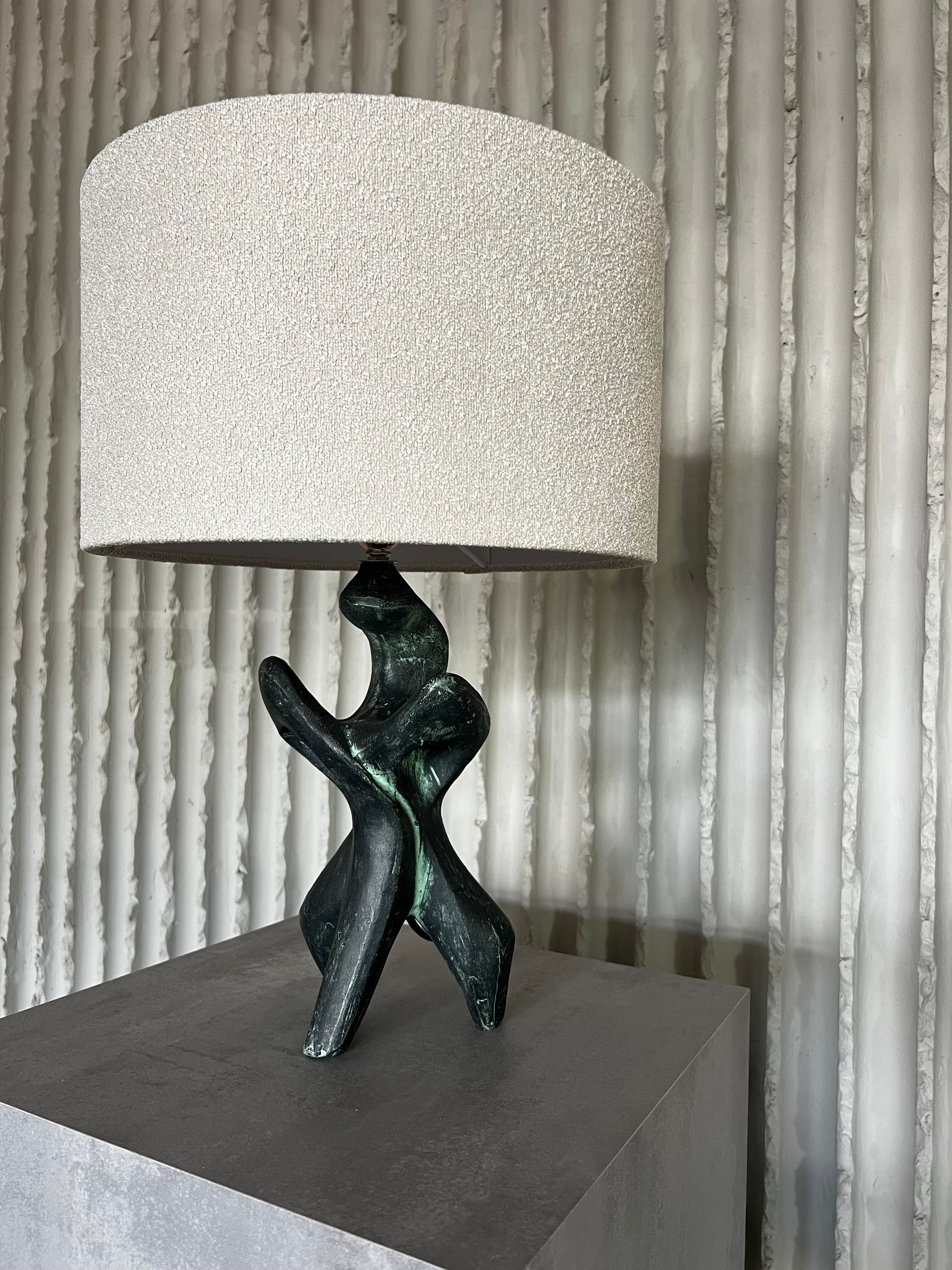 1970s Handmade Sculptural Ceramic Table Lamp