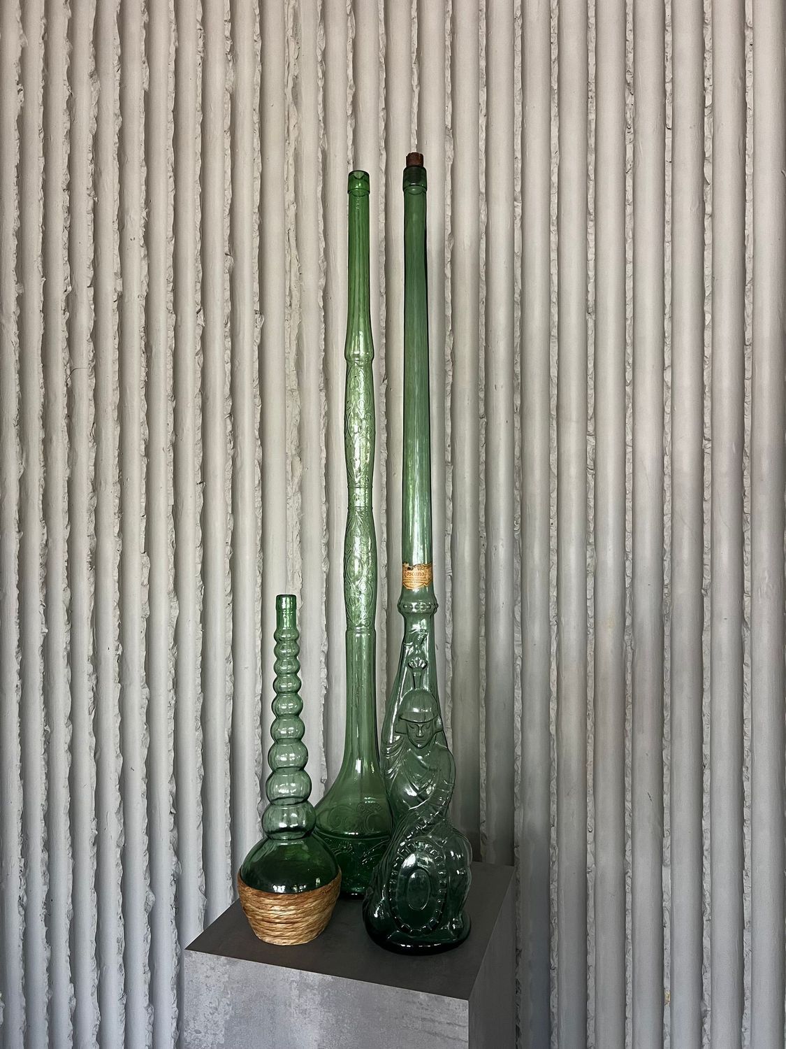 Set of Three Oversized Italian Decorative Wine Bottles, 1960s