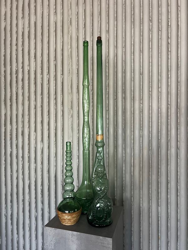 Set of Three Oversized Italian Decorative Wine Bottles, 1960s