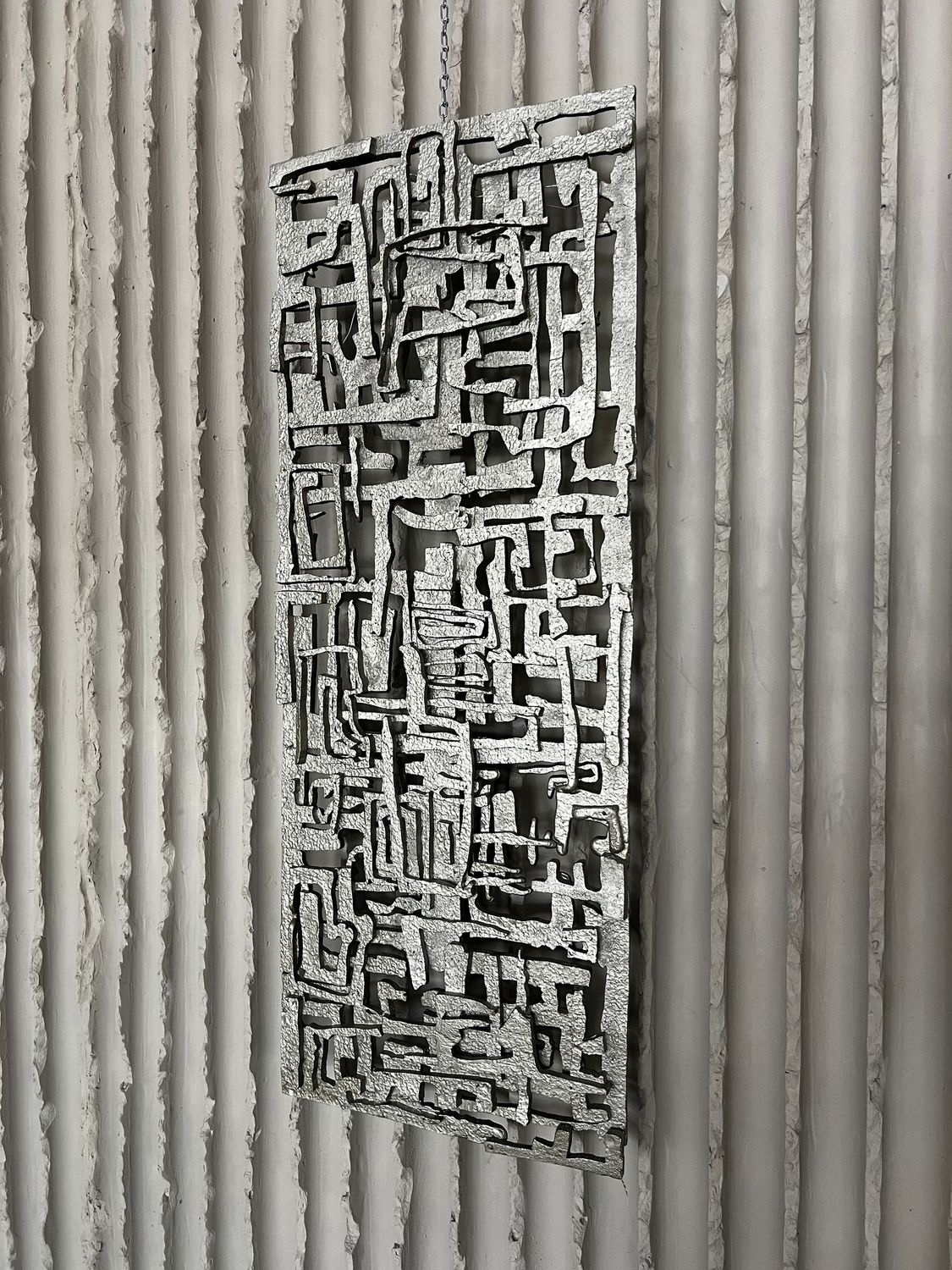 Belgian Brutalist Steel Wall Sculpture, c. 1960s Belgian Brutalist Steel Wall Sculpture, c. 1960s