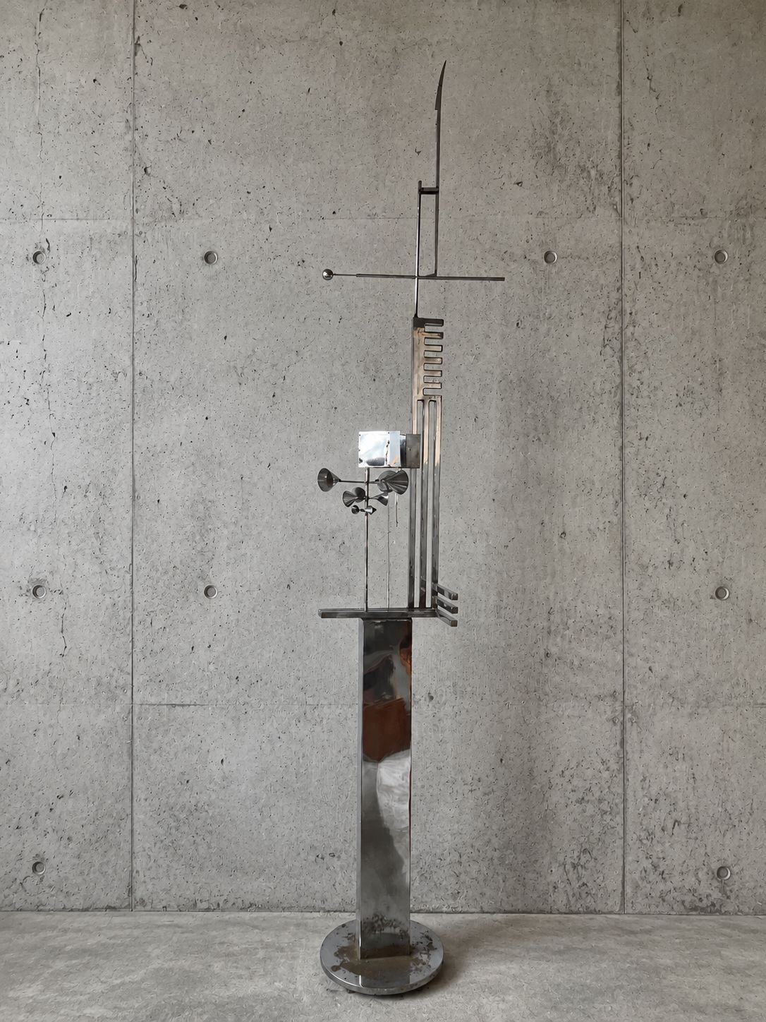 Vintage Chrome Kinetic Wind Catcher / Sculpture — c. 1970s
